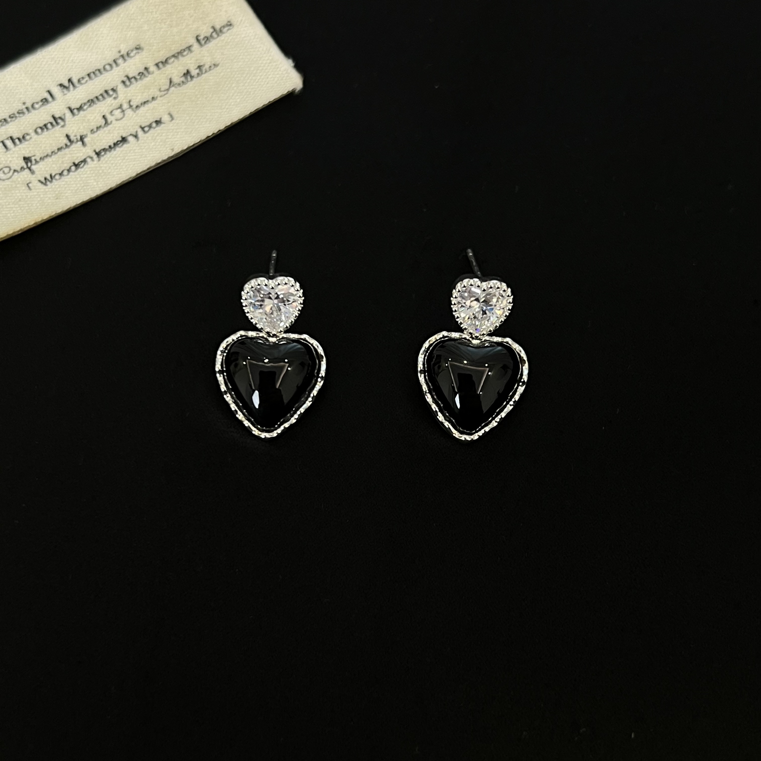 铜合金耳饰 轻奢超喜欢爱心锆石耳钉4950