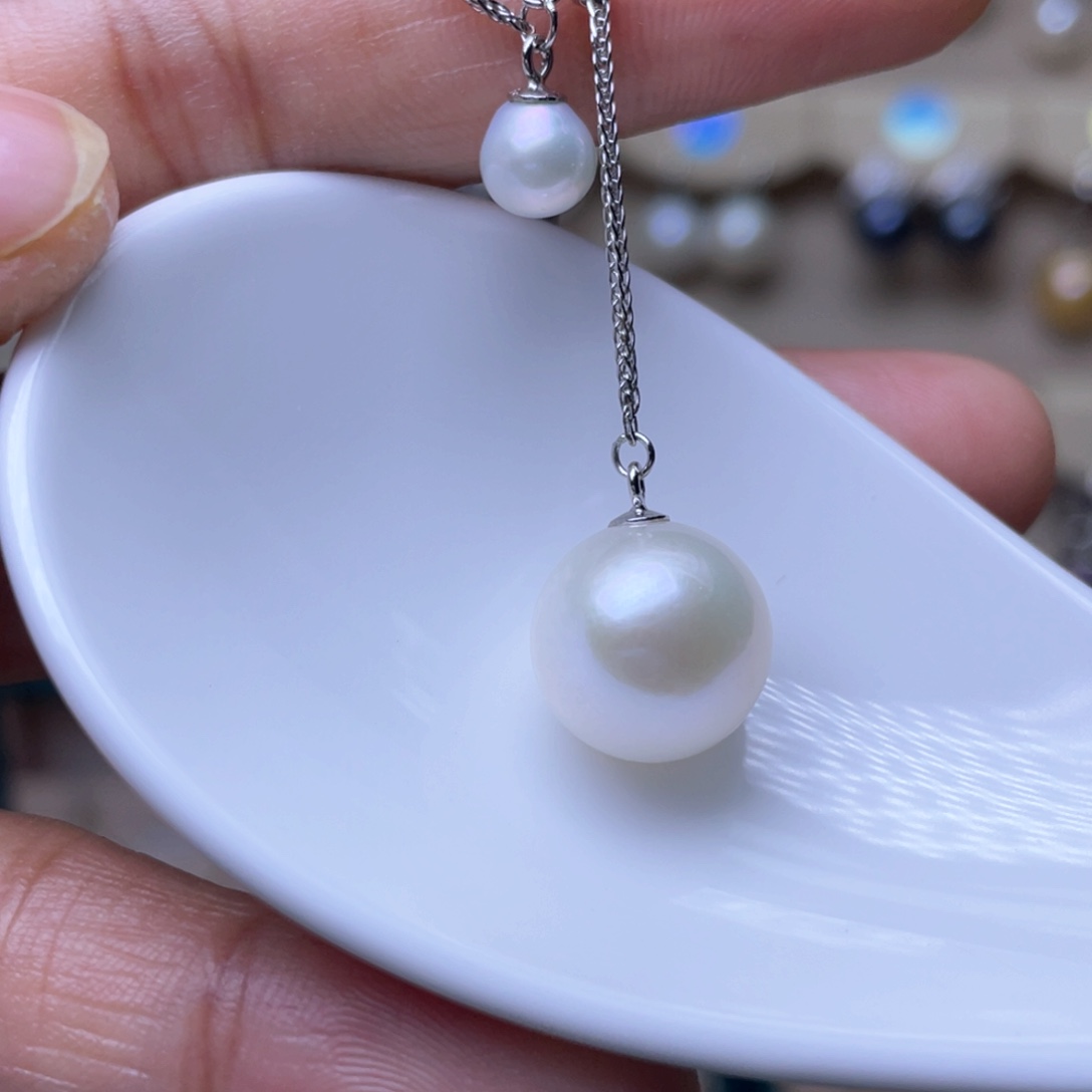 淡水珍珠吊坠银S925镶嵌