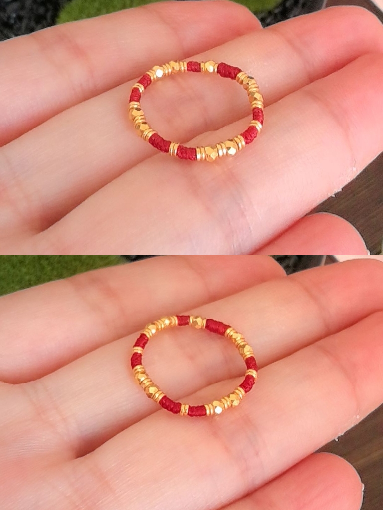 《岁岁有金》足金999黄金蹦迪珠高端蜡线编织手指绳