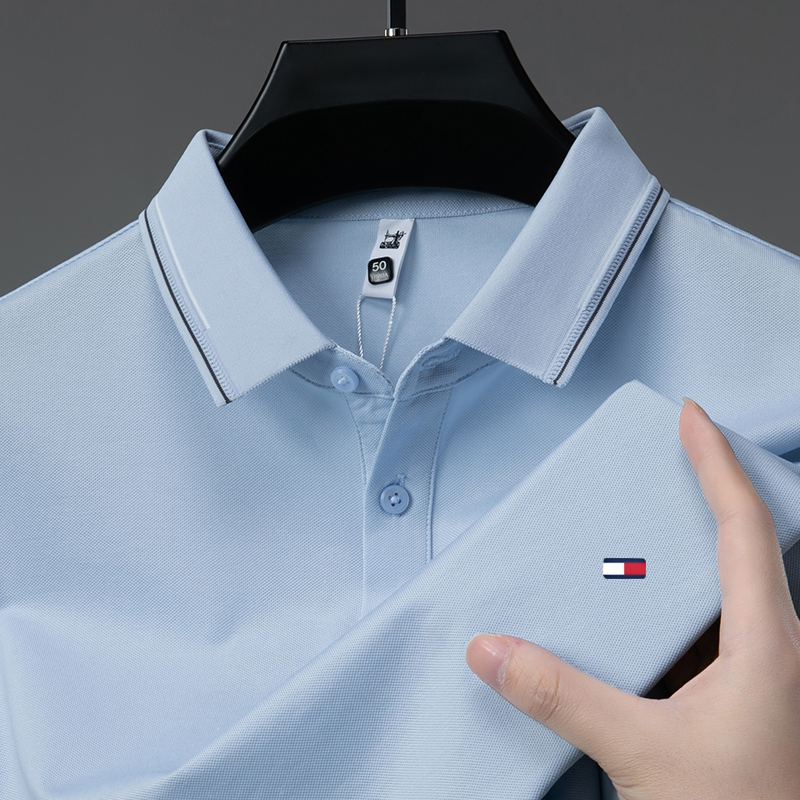 美国汤米纯色夏季新款短袖POLO衫男款休闲男士宽松T恤短袖男t恤