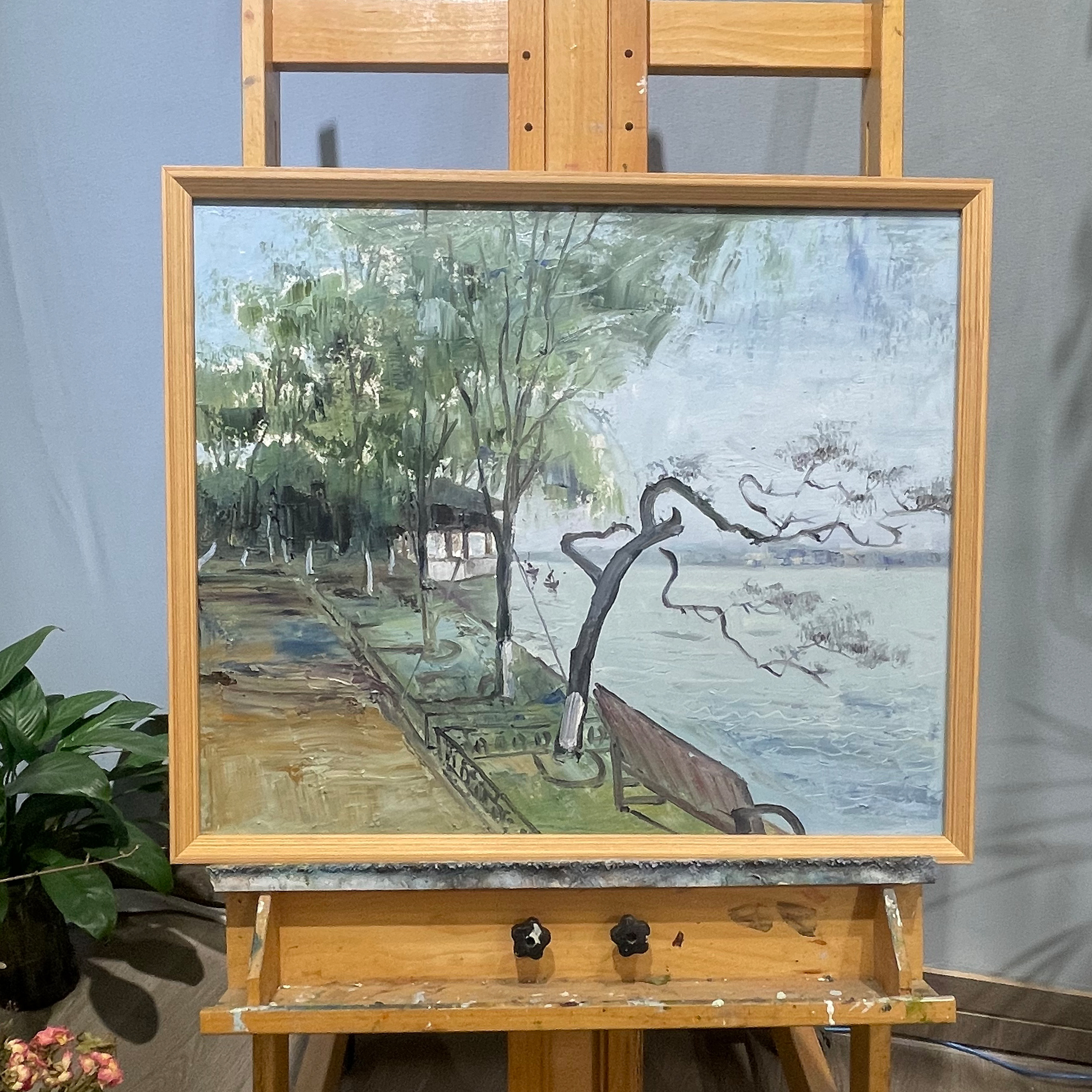 【公园】蓝汉高 写生作品 油画 