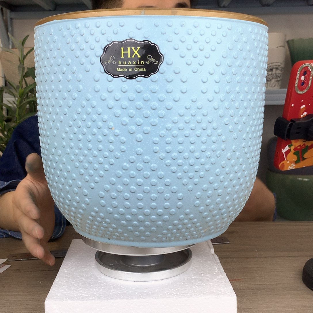 红陶微瑕/蓝色莫兰迪色珍珠纹理香槟金花盆24x22一个花盆