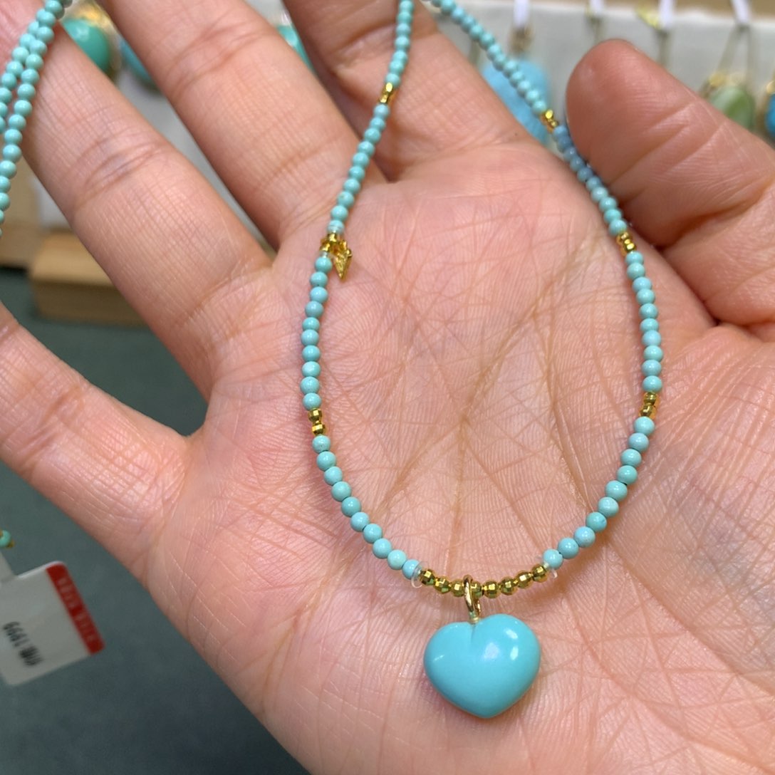 绿松石项链18K金镶嵌