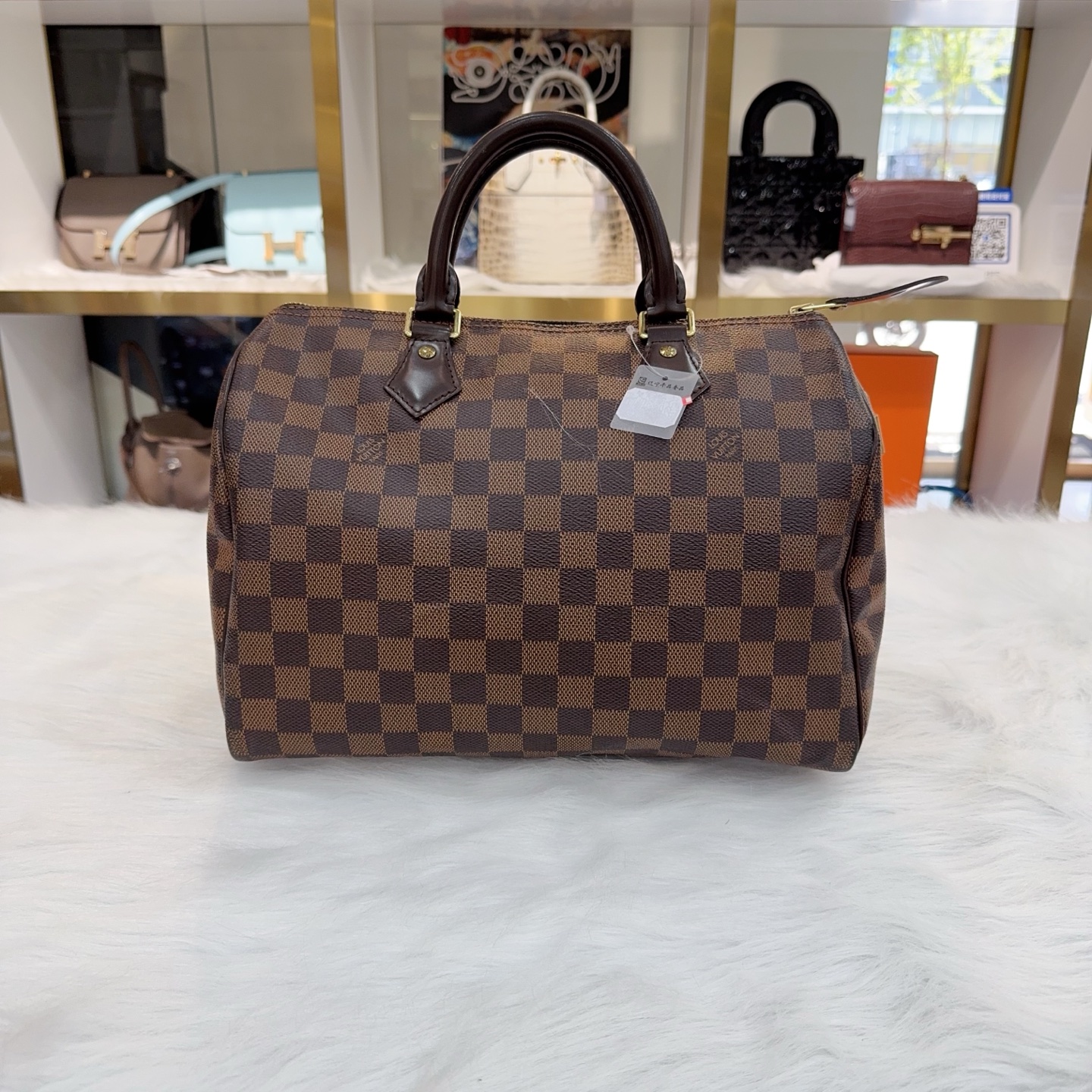 95新 LV 棋盘格Speedy30，16年编码