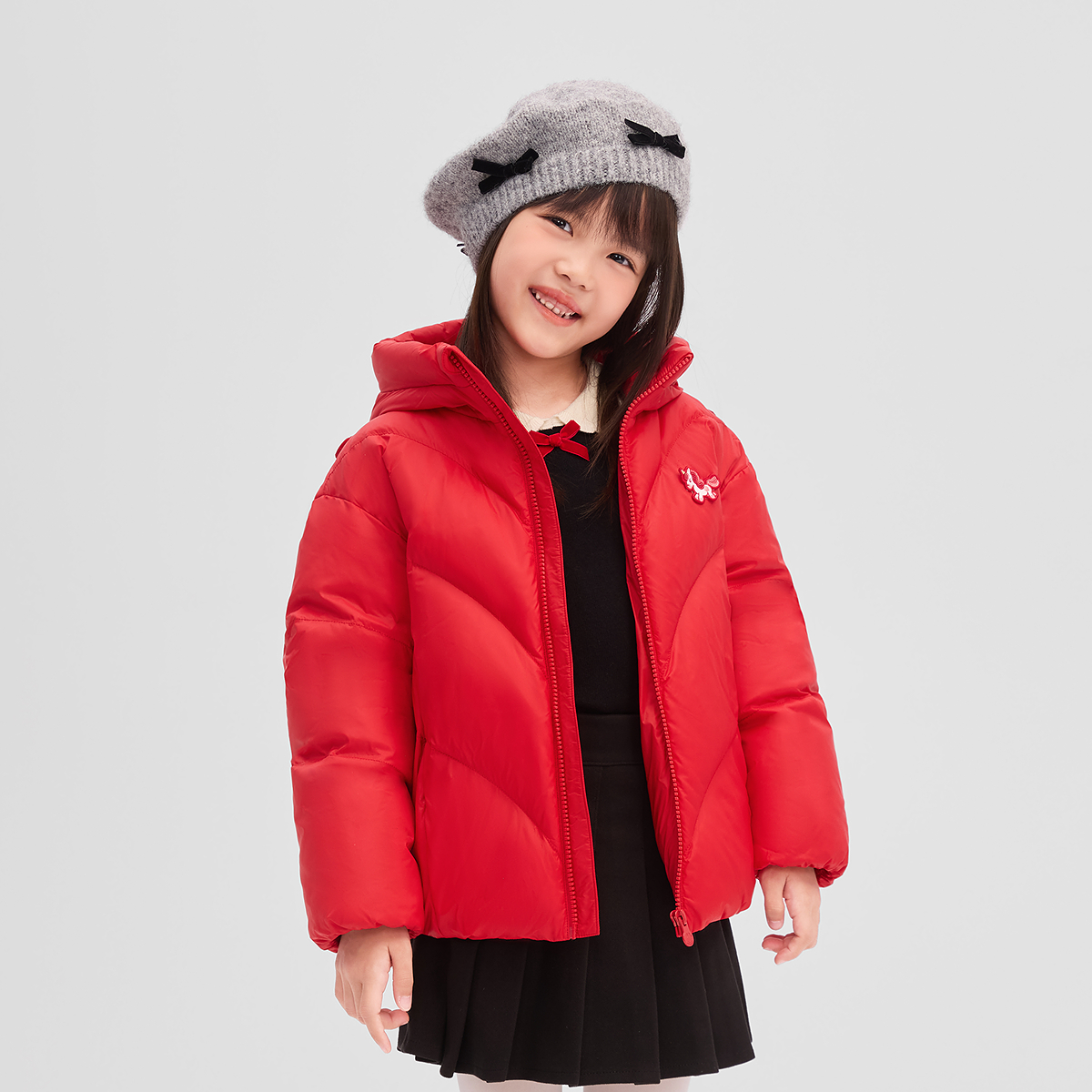 【25新款】波司登儿童女时尚潮流时尚童趣羽绒服T250246302K