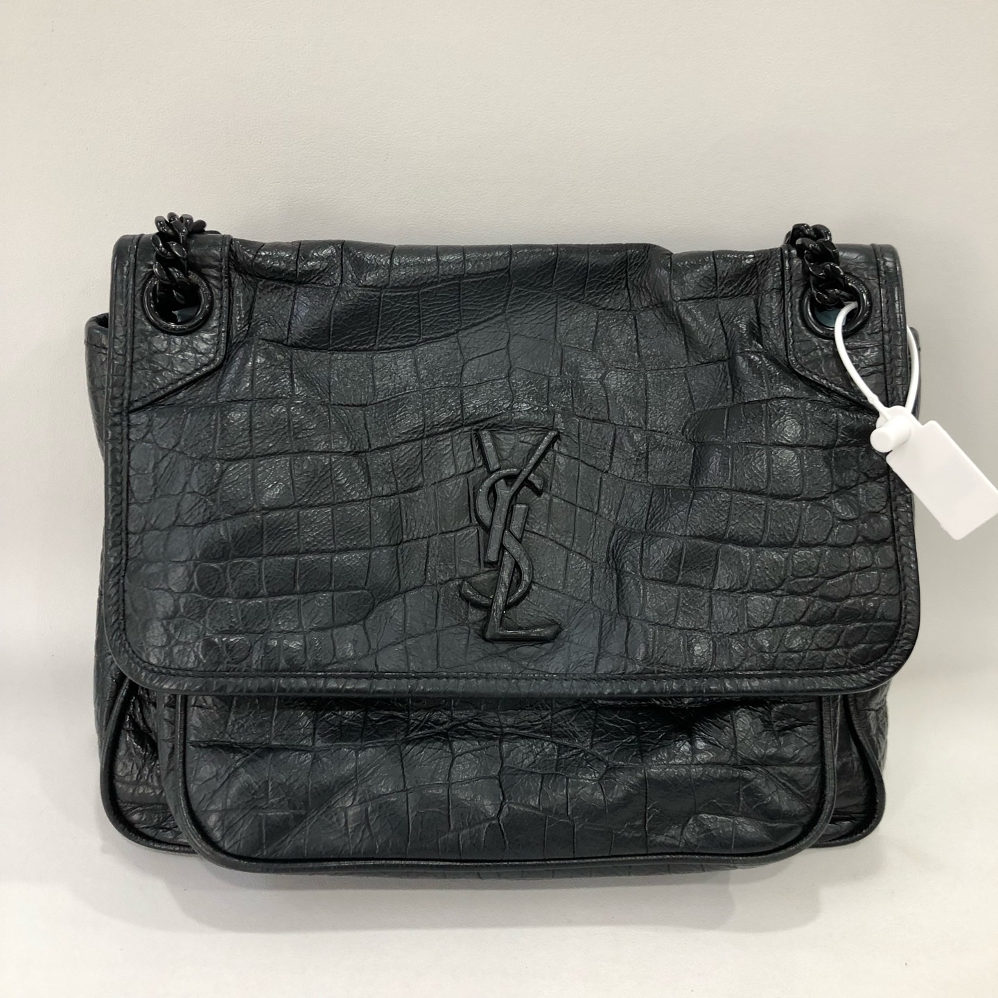 95新 YSL/圣罗兰 捐金沉珠/中号niki黑色单肩