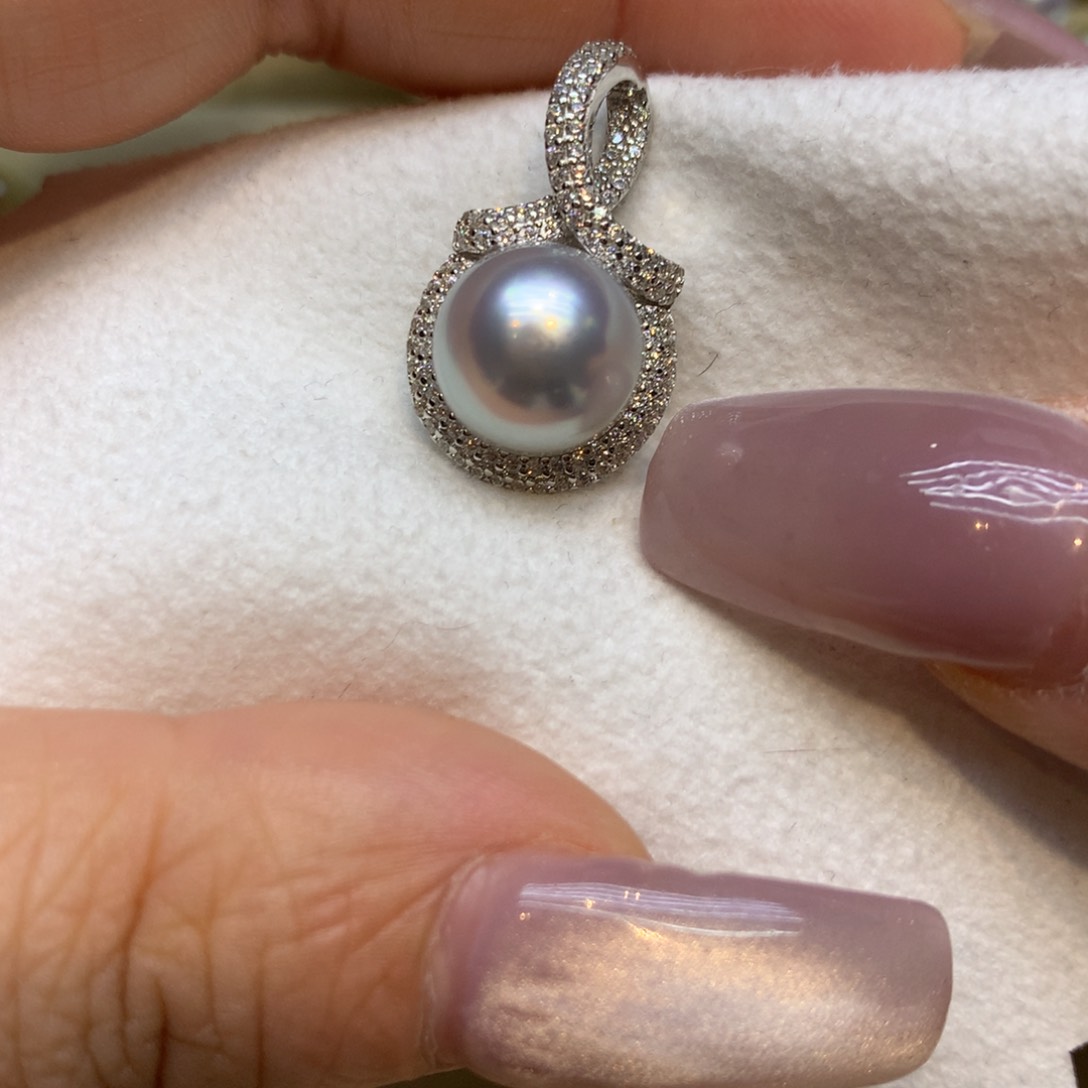 颈饰银S925镶嵌海水珍珠