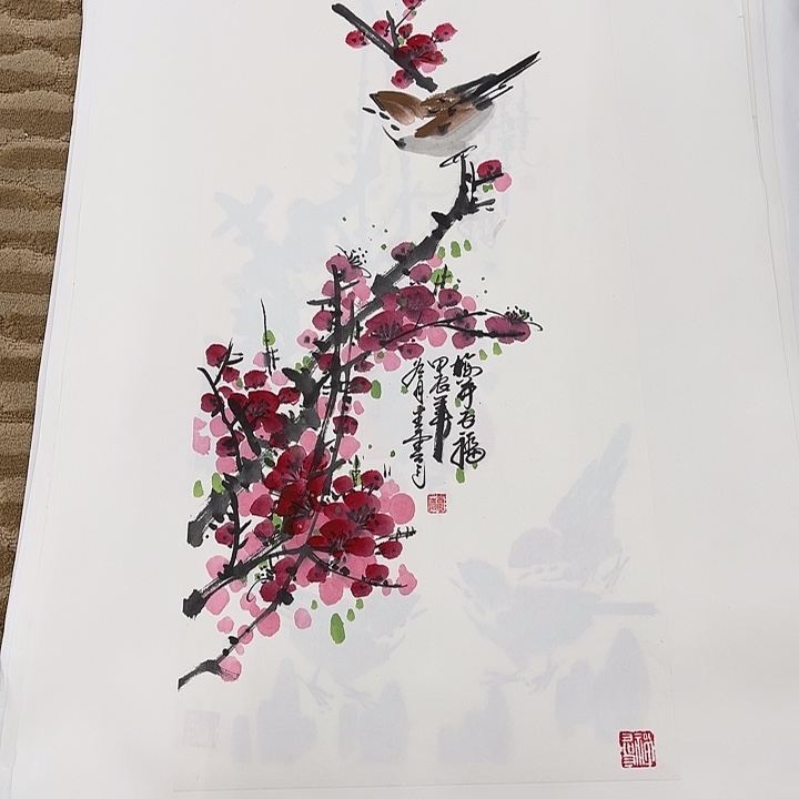 国画花鸟的翅膀和羽毛