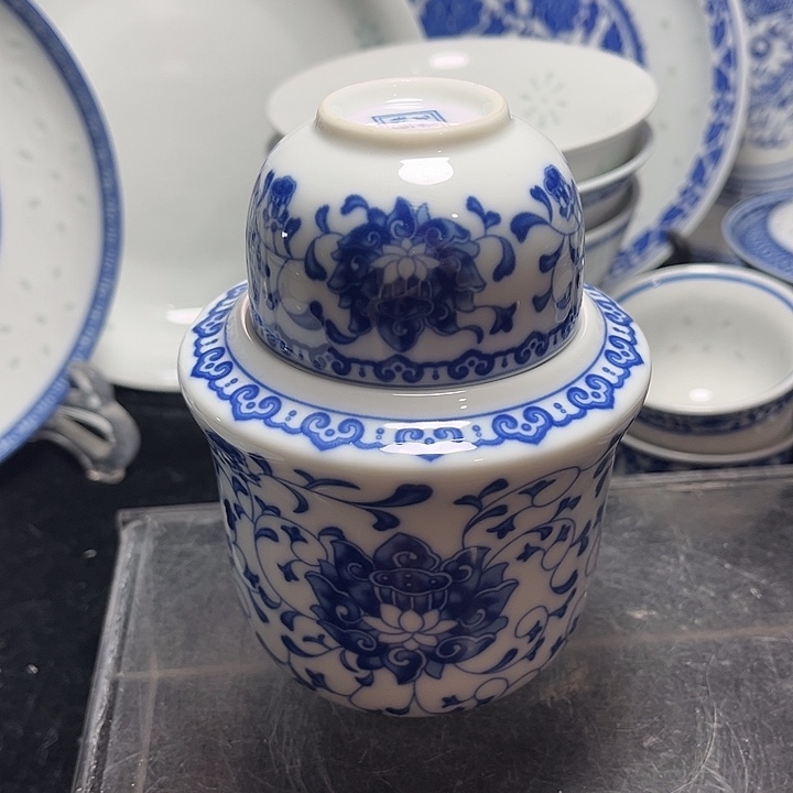 碗青花温酒壶三件套