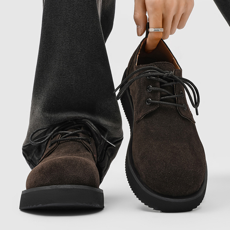 2025新品复古厚底德比鞋男鞋工装马丁鞋百搭低帮通勤休闲皮鞋