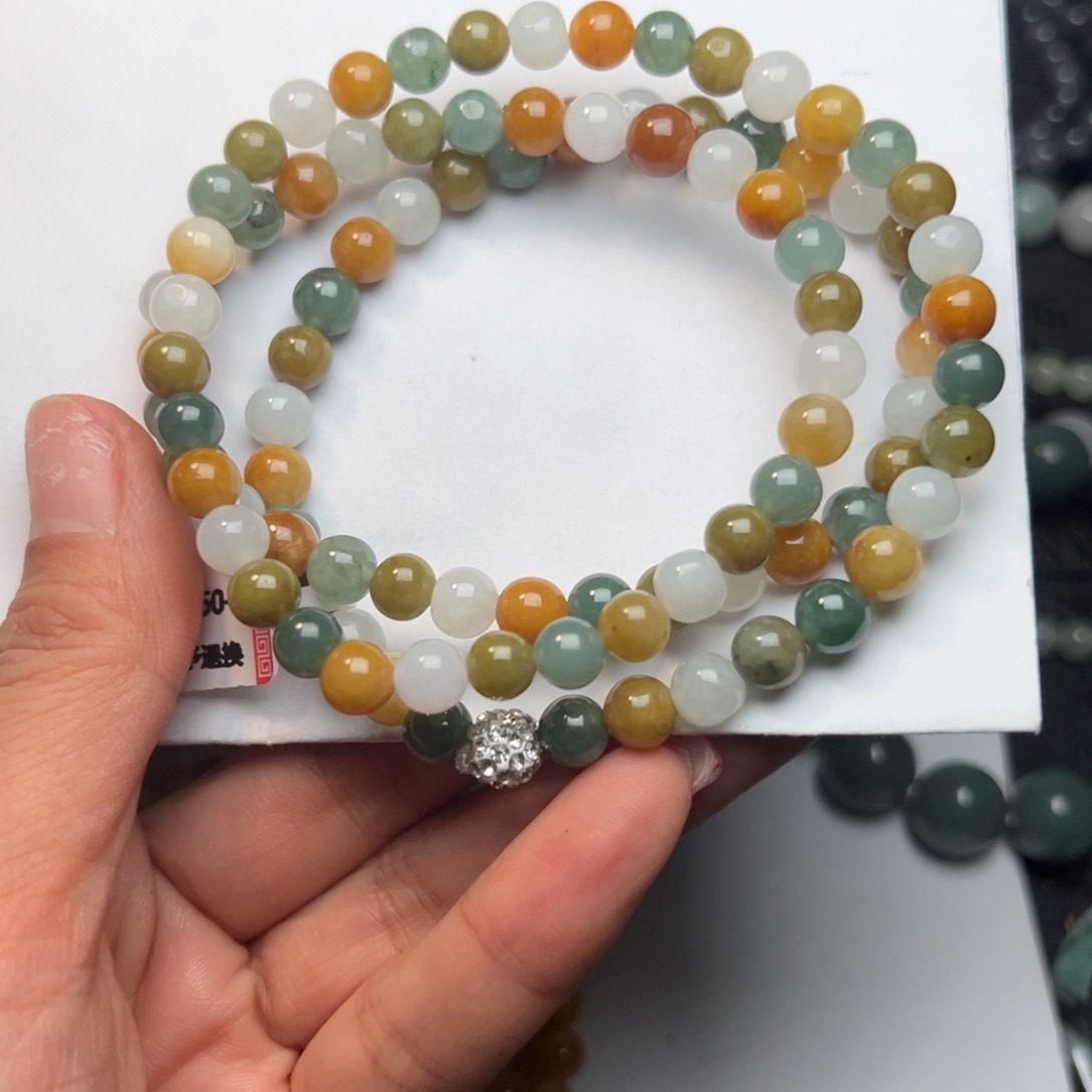 定制翡翠未镶嵌翡翠珠串