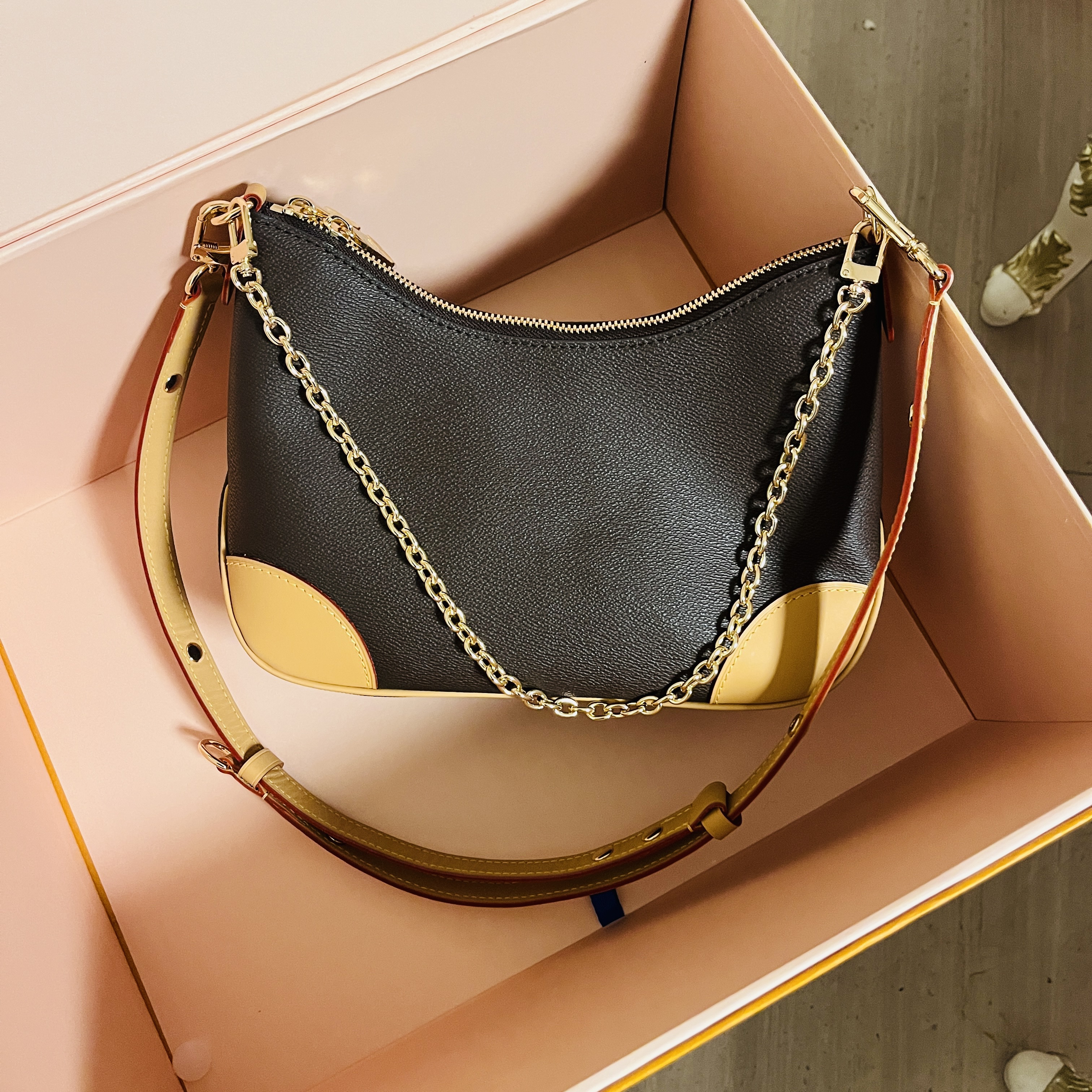 ins牛角黄时尚潮流女包