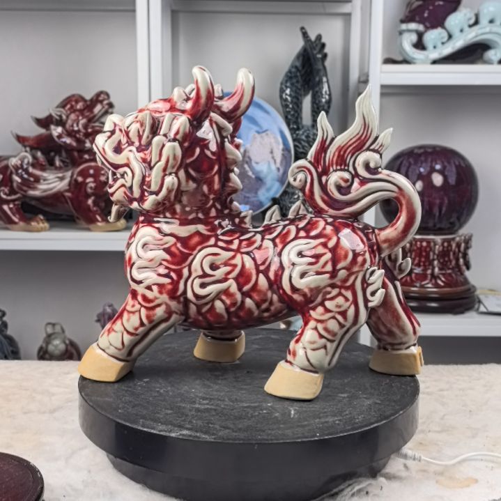 摆件钧瓷摆件神後鎮鈞瓷