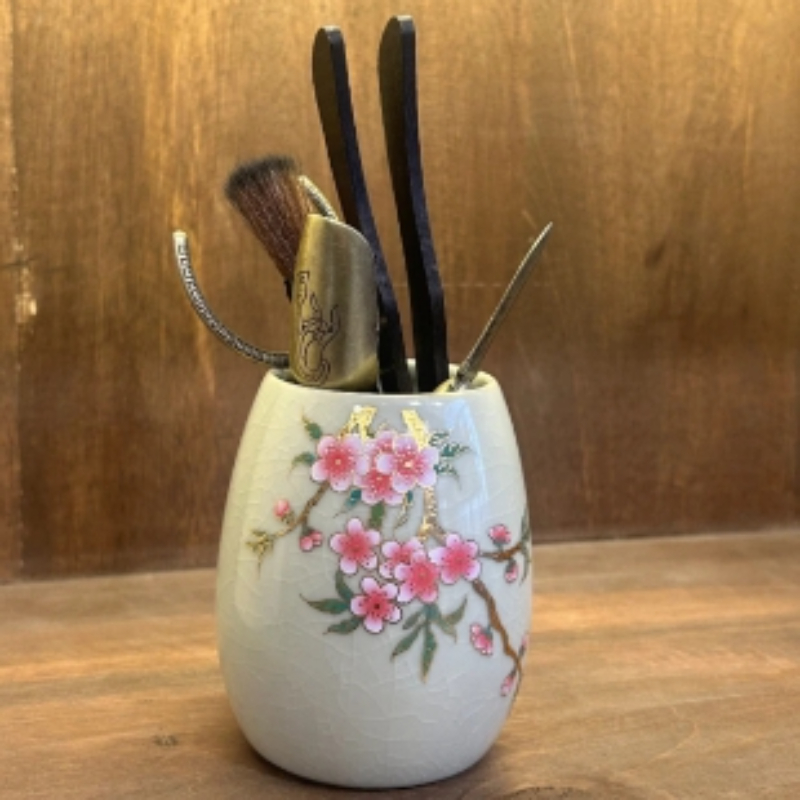 ZHTJ0042六君子送汝窑桃李春风茶道桶