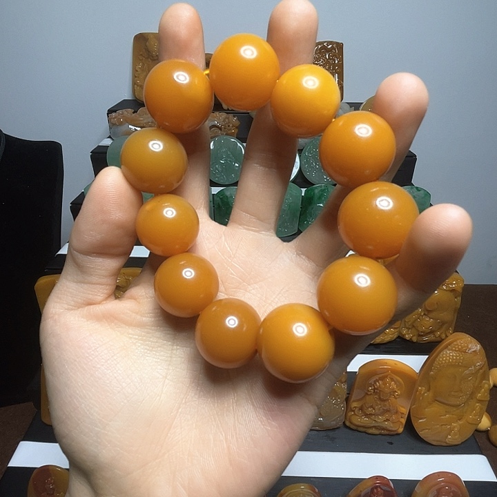 石英质玉（黄龙玉）黄龙玉手串合金