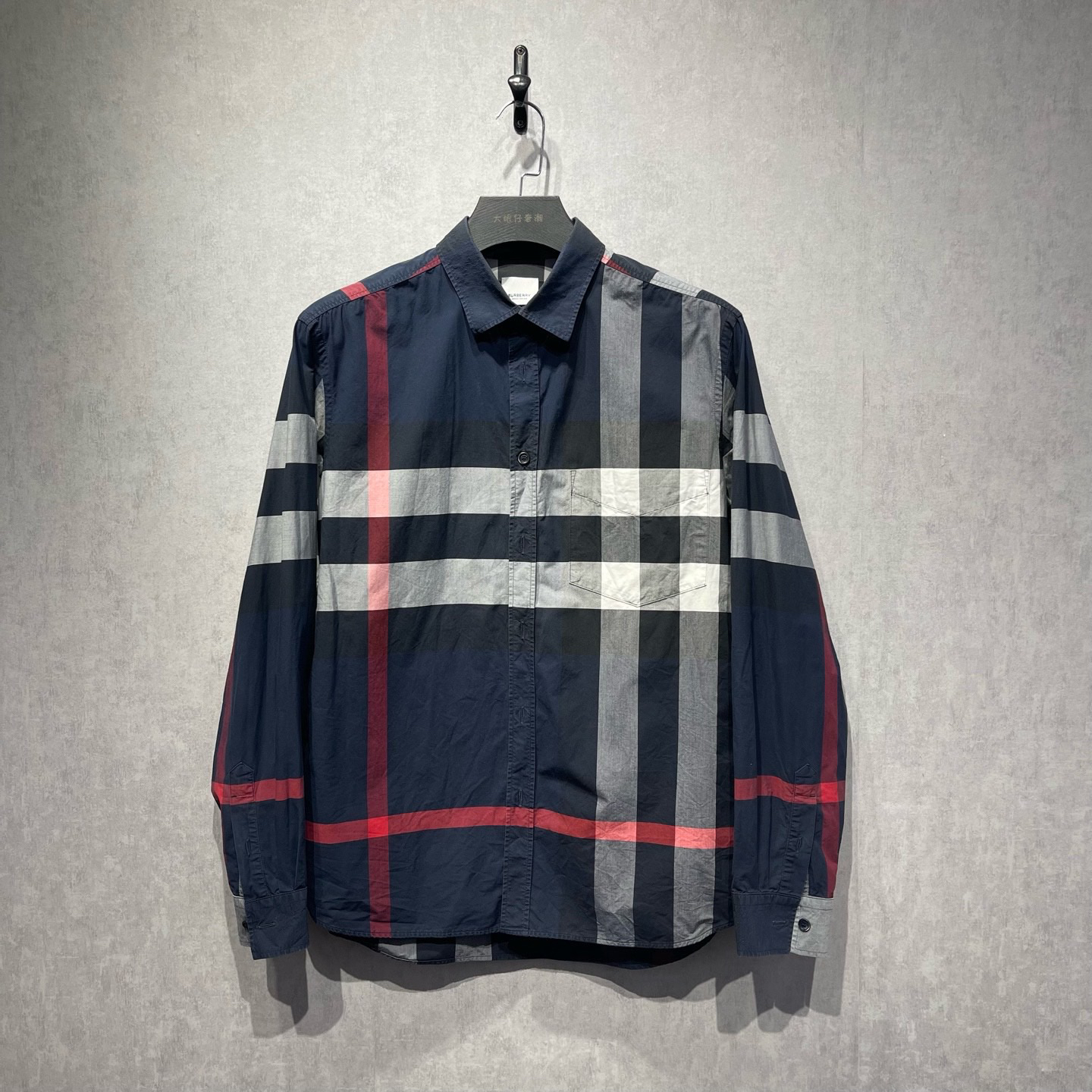 99新 BURBERRY/博柏利 巴宝莉经典格纹长袖衬衫/XL码/DY215850