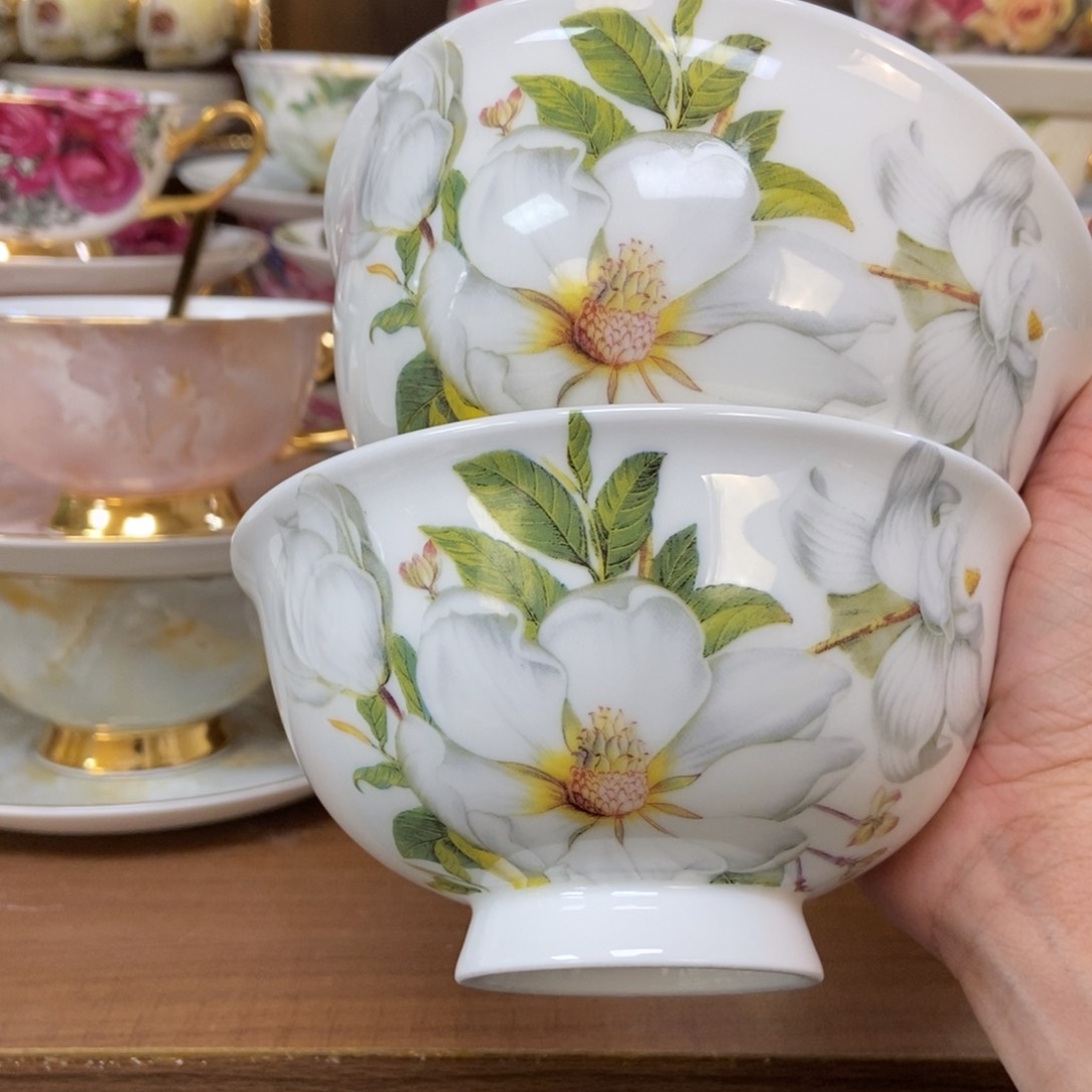 摆件两只装高骨瓷碗快递装