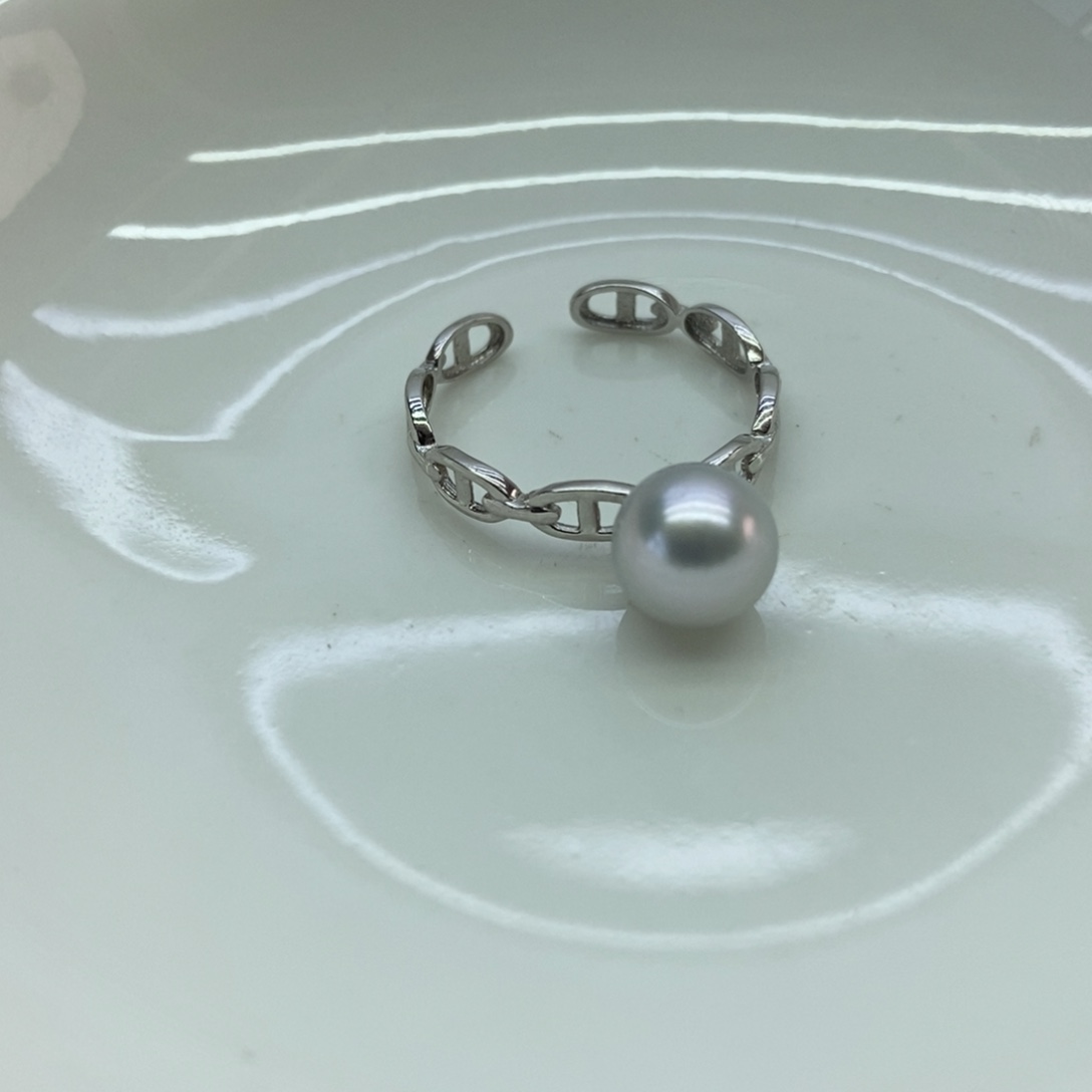 海水珍珠戒指银S925镶嵌