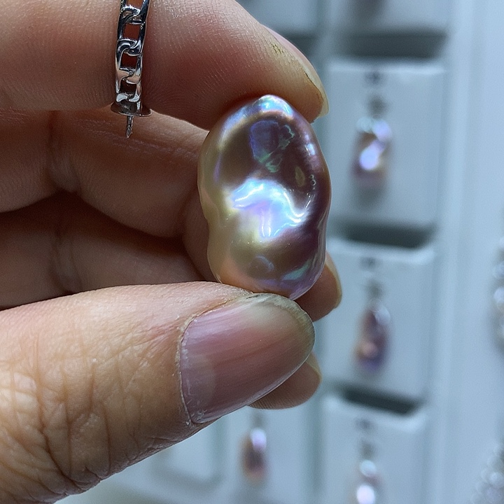 淡水珍珠巴洛克银S925镶嵌