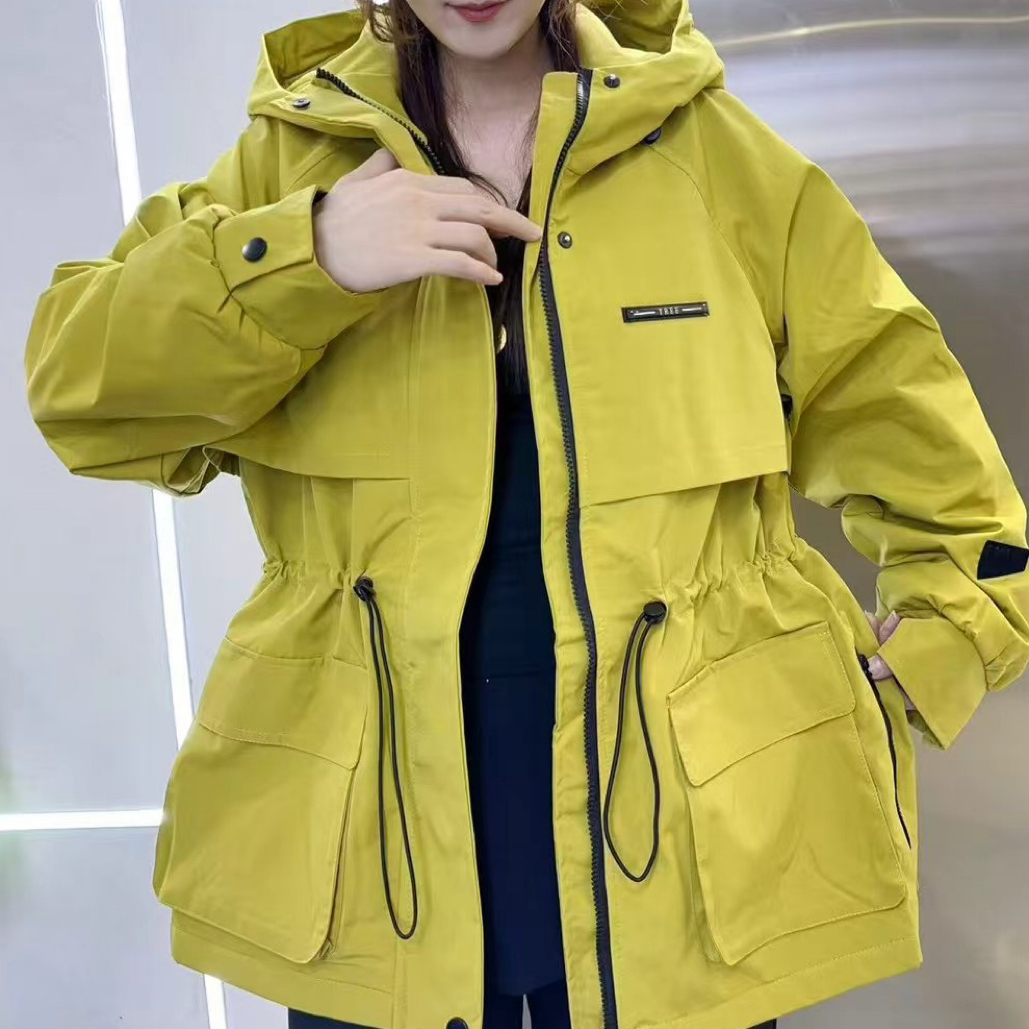 冲锋衣棉服女2025新款时尚休闲连帽收腰工装派克服加厚保暖外套