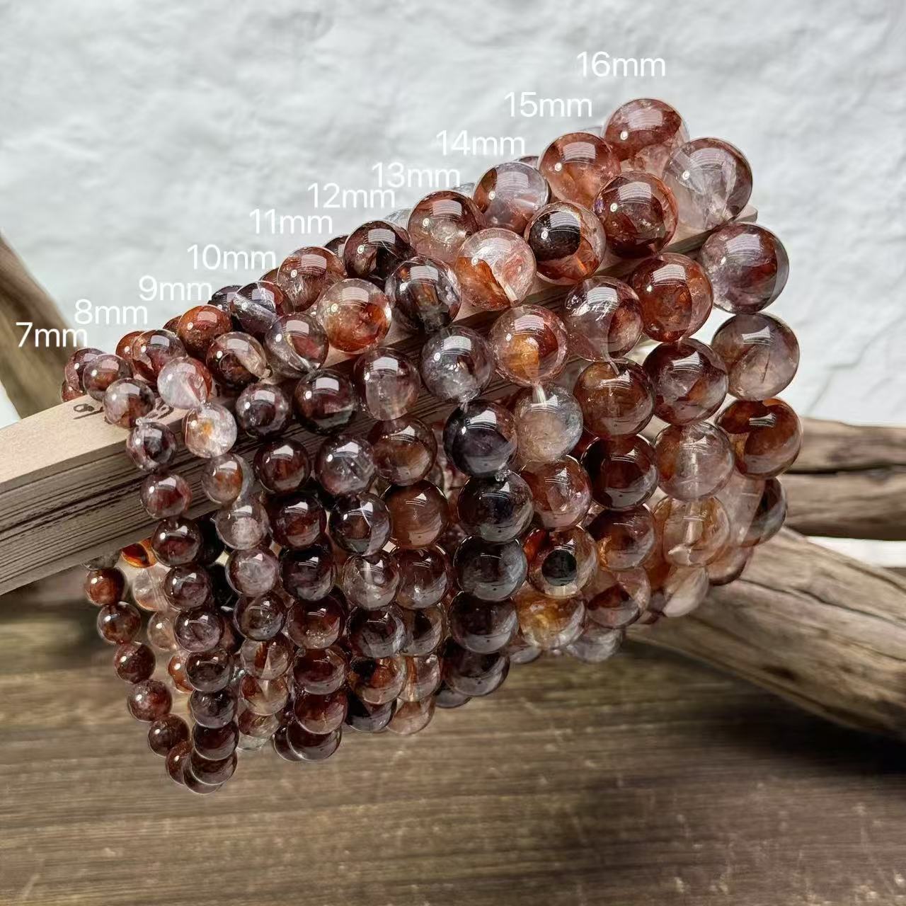 【云禧珠宝】红胶花水晶单圈手串D122007-多样性发其一