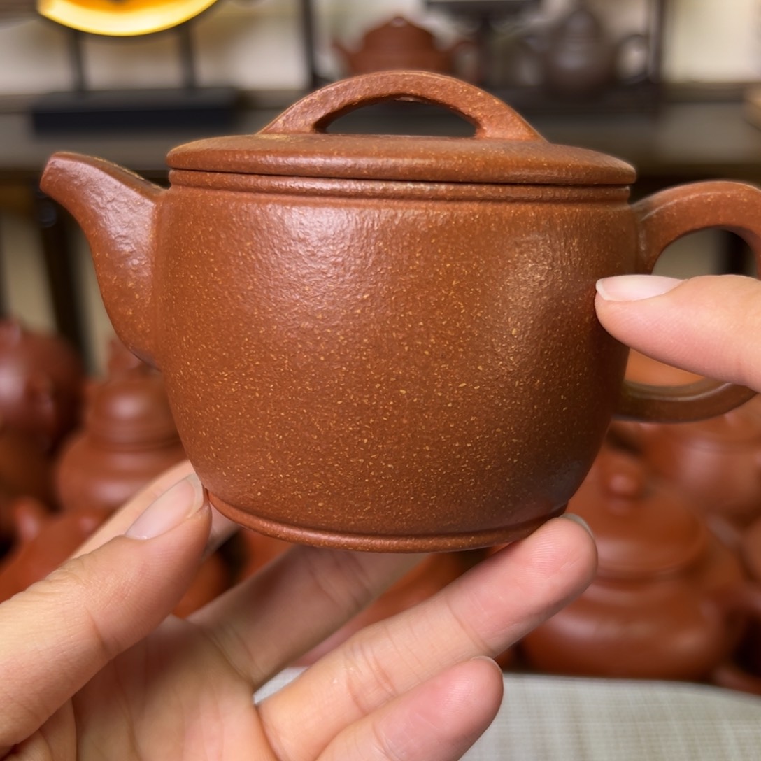 茶壶段泥紫砂壶汉瓦黄降坡150cc