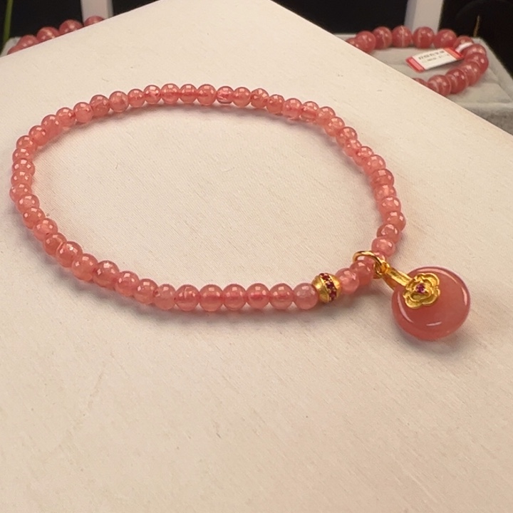 菱锰矿（红纹石）手串未镶嵌