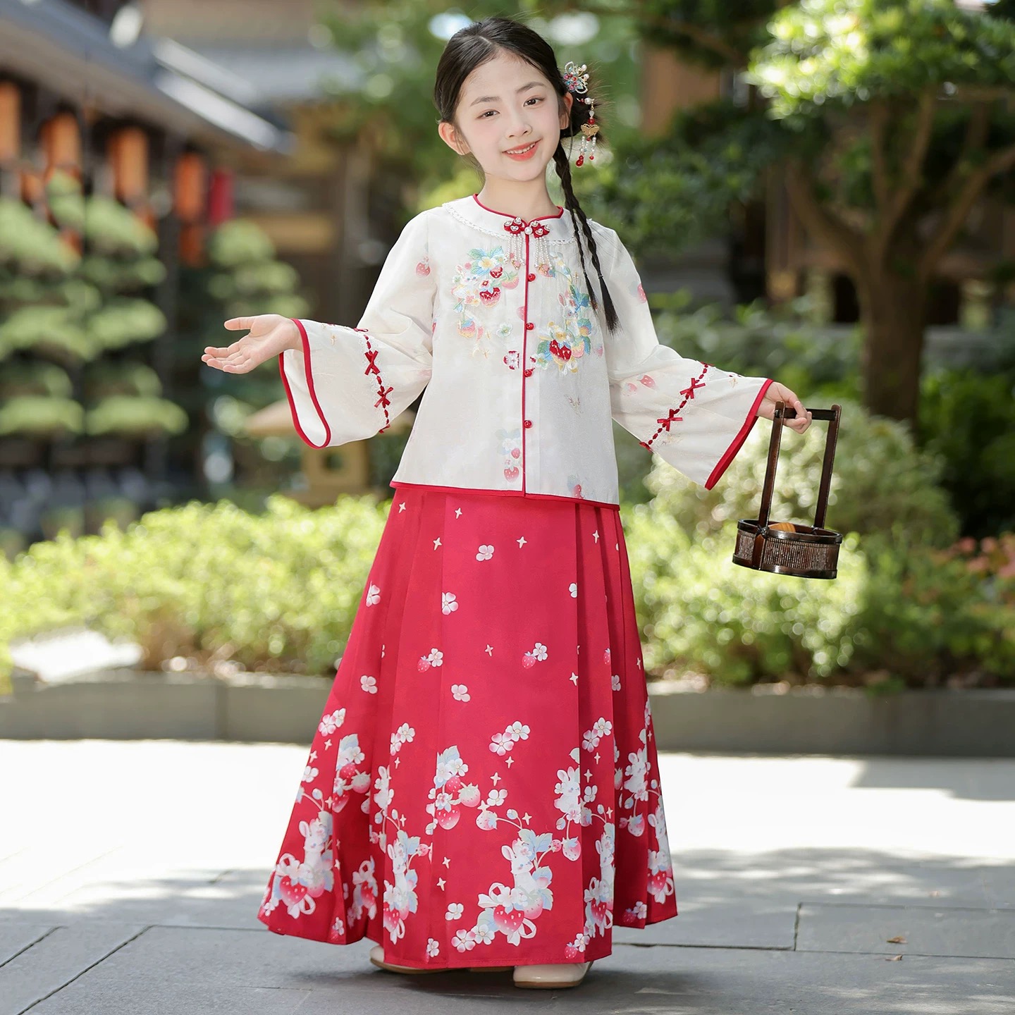 2025民族风民族中国风女汉服仙气女孩女童学生汉服古风新中式唐装