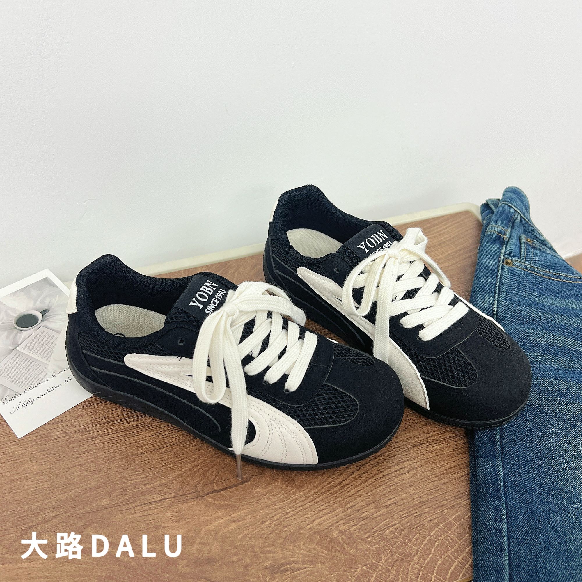 【DaLu】网面透气德训鞋女秋季2025年新款休闲百搭轻便软底运动板鞋