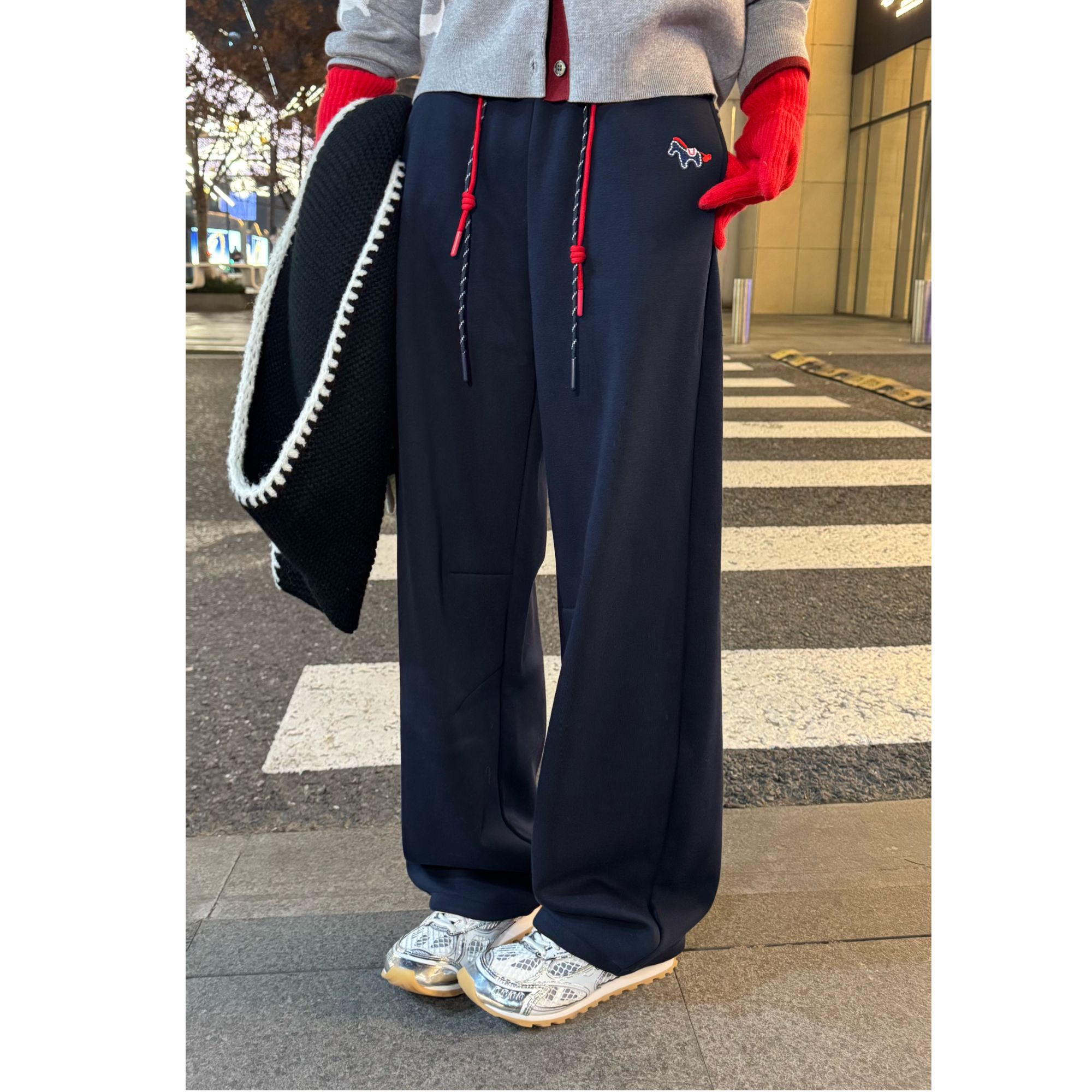 【小马加绒裤】休闲百搭小马编制时尚加绒加厚卫裤4A级高色牢度固色