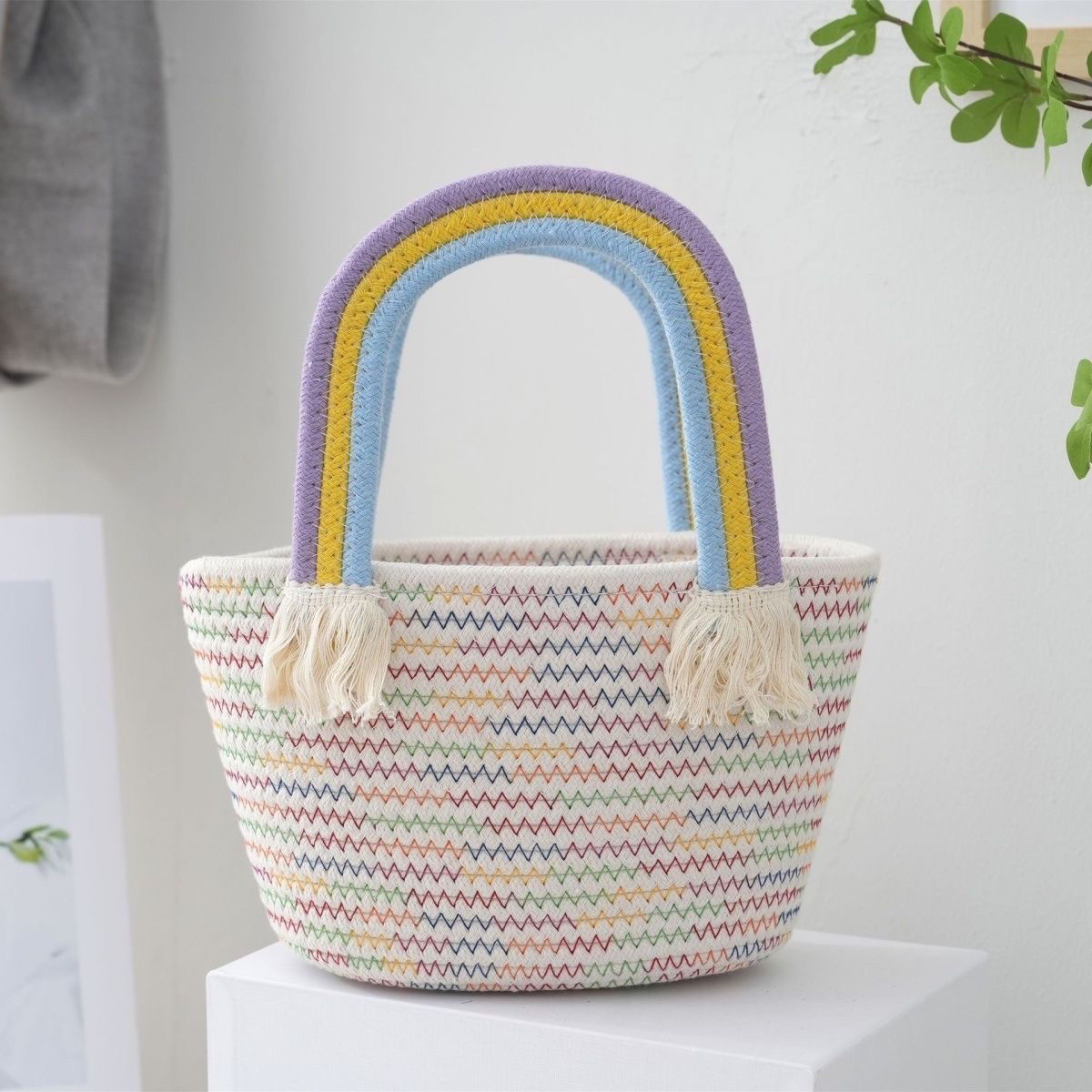 手提包编织包手提包包简约田园风小众编织证件位时尚