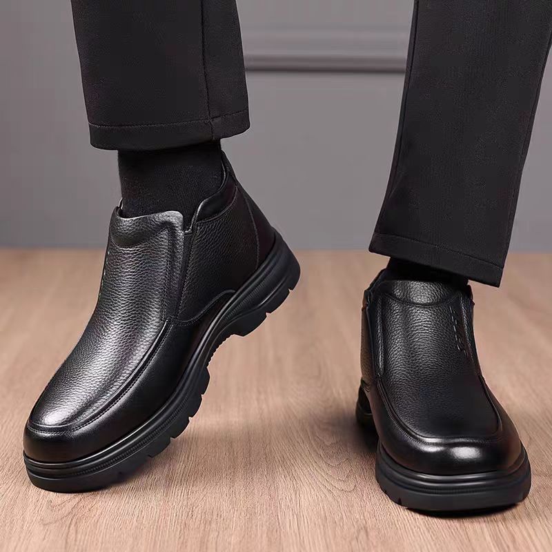 96819 冬季24新款缓震防滑舒适保暖经典休闲商务皮鞋男士
