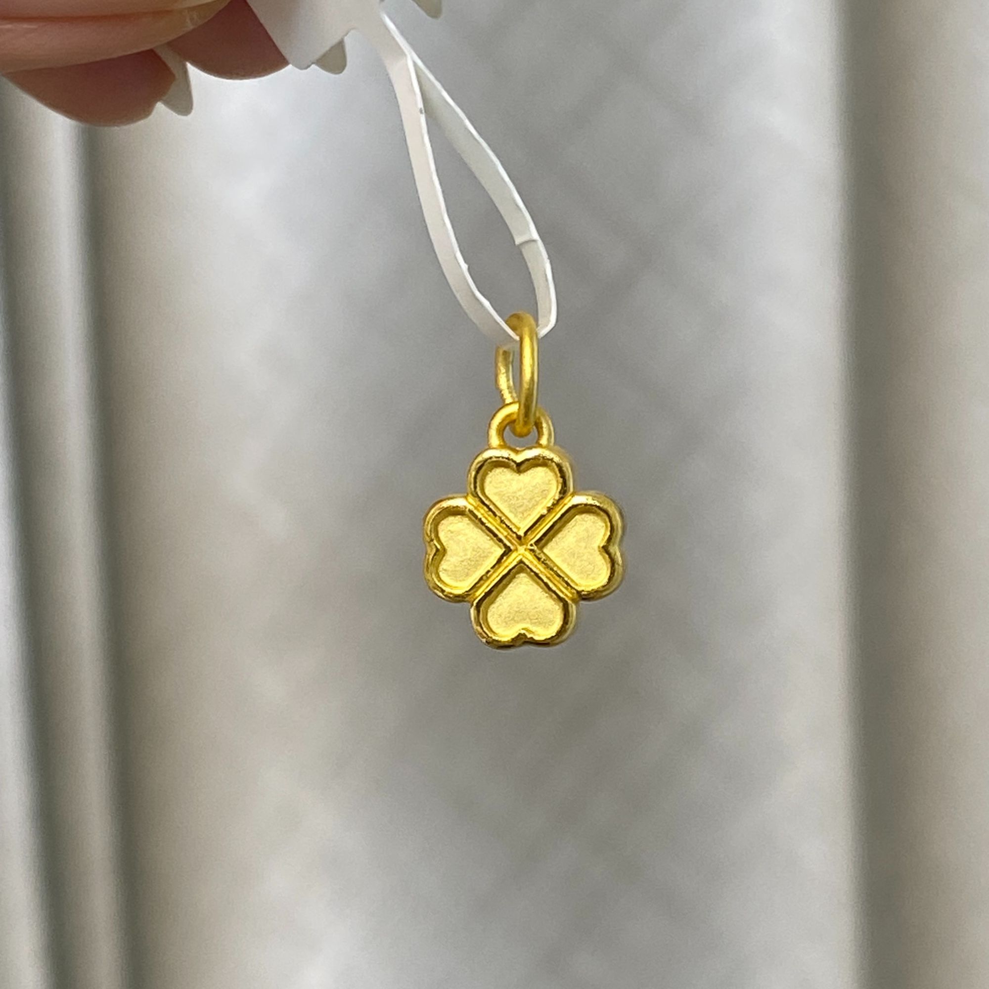黄金足金999吊坠四草