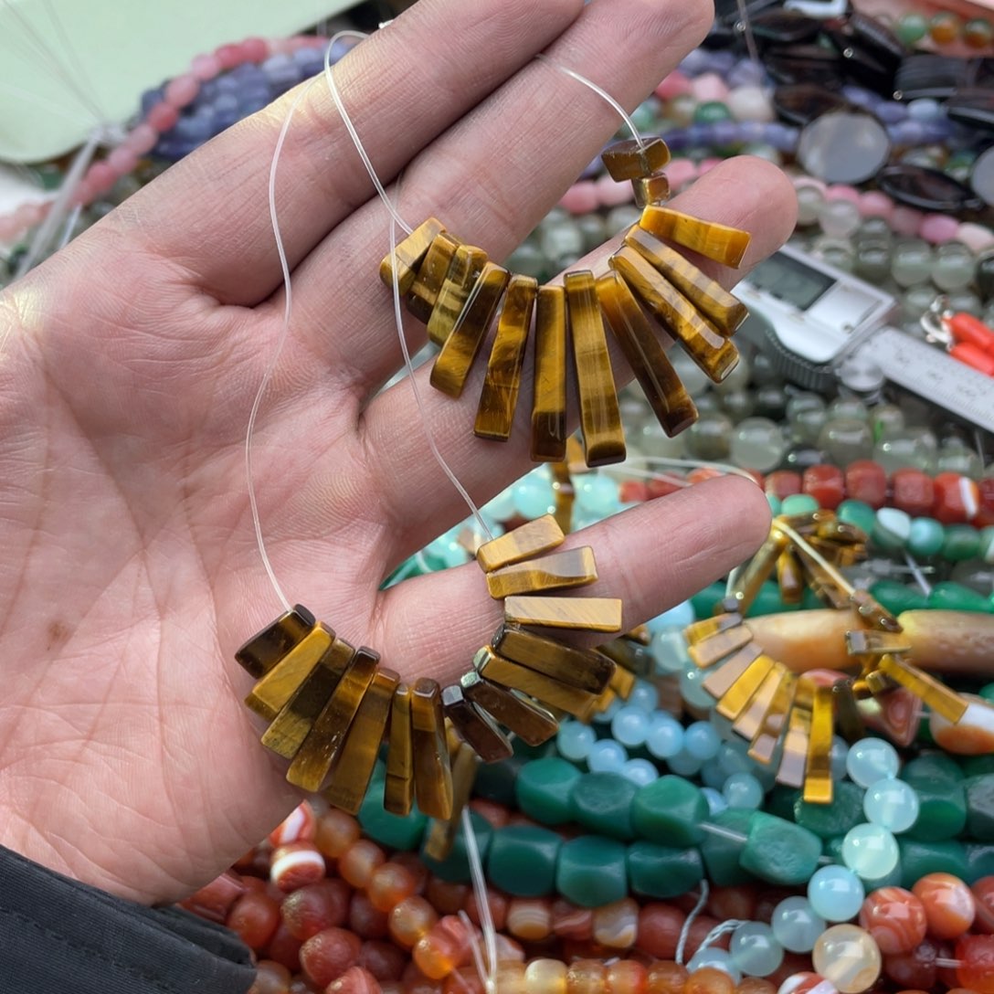 玛瑙/玉髓珠宝半成品未镶嵌两串虎眼配件珠