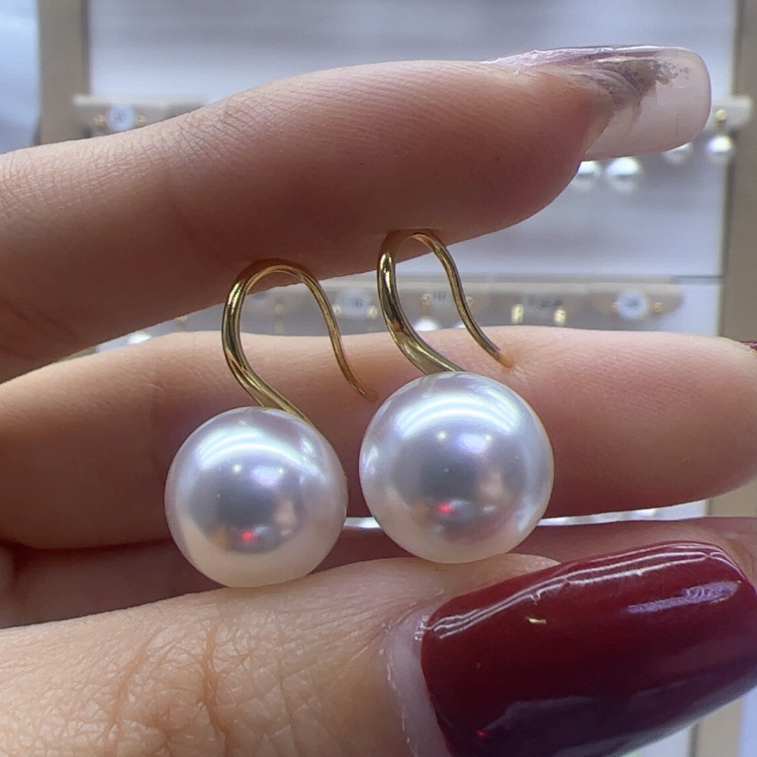 淡水珍珠耳饰18K金镶嵌