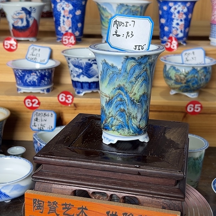 墨爱手绘陶瓷花盆