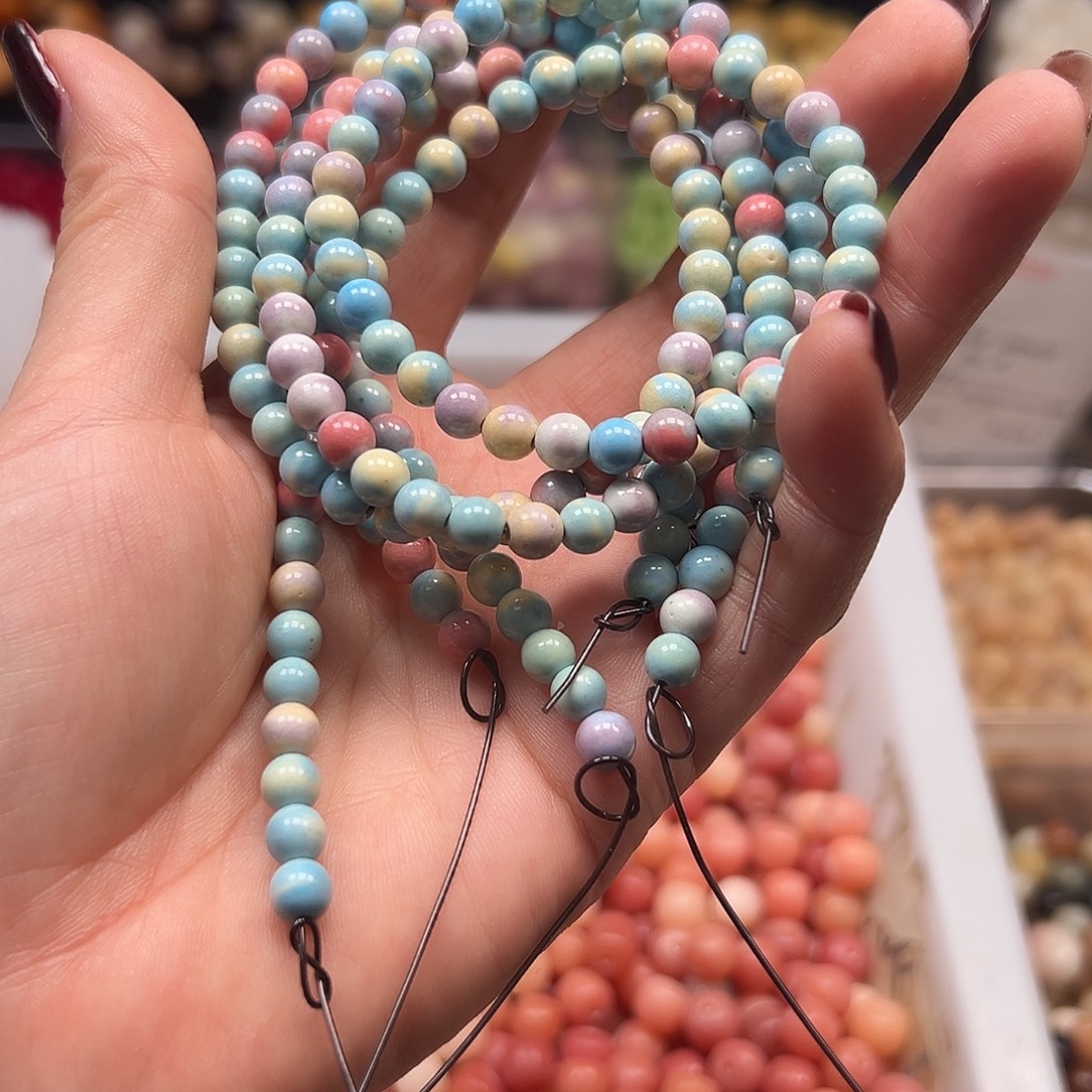 菩提根/象牙果手串卡6多彩圆1条