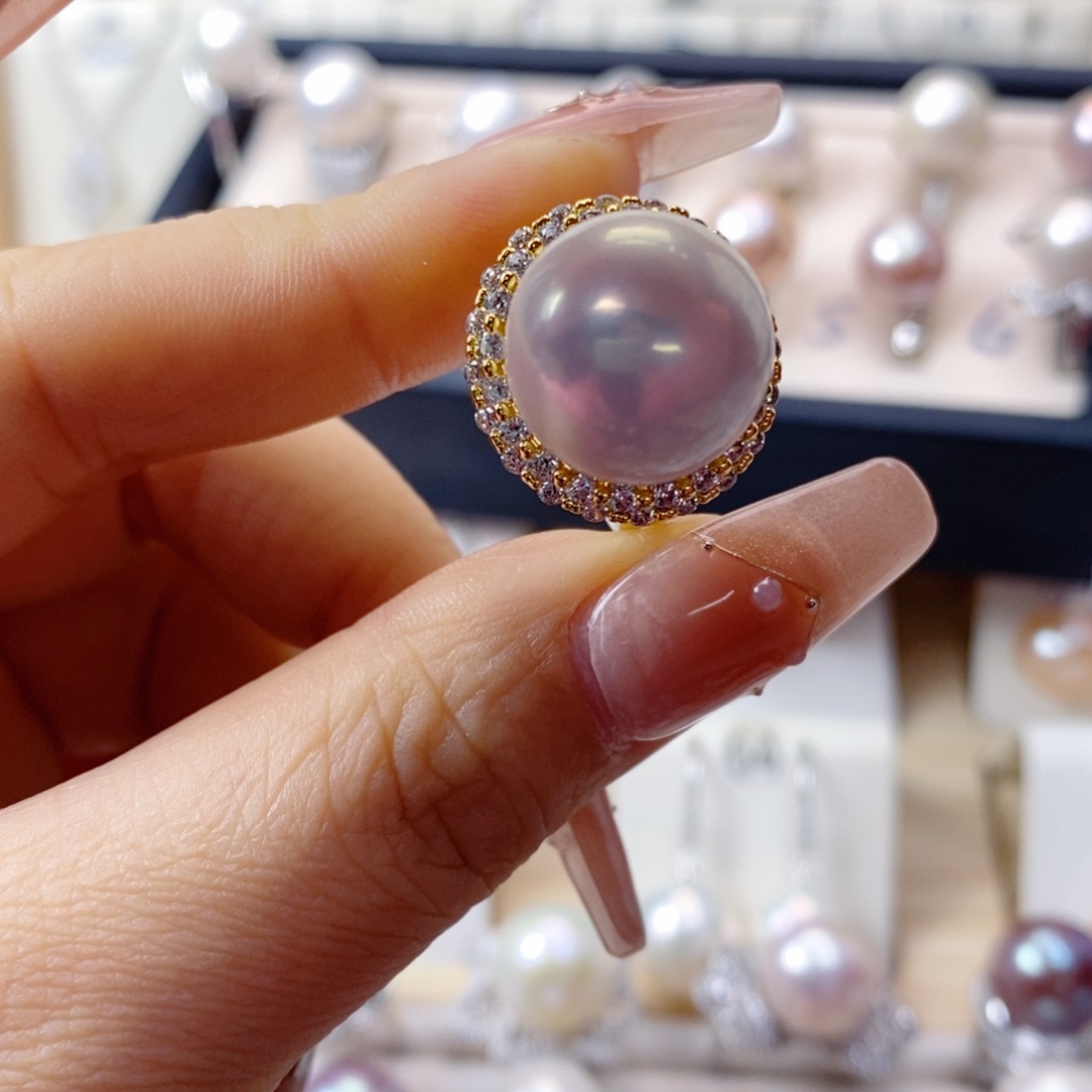 淡水珍珠戒指合金