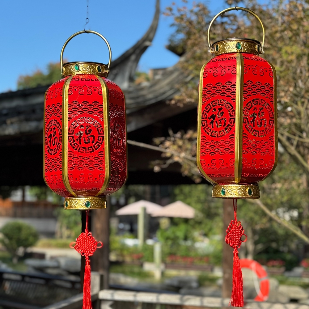 创意大号红灯笼一对新春户外庭院花园装饰摆件
