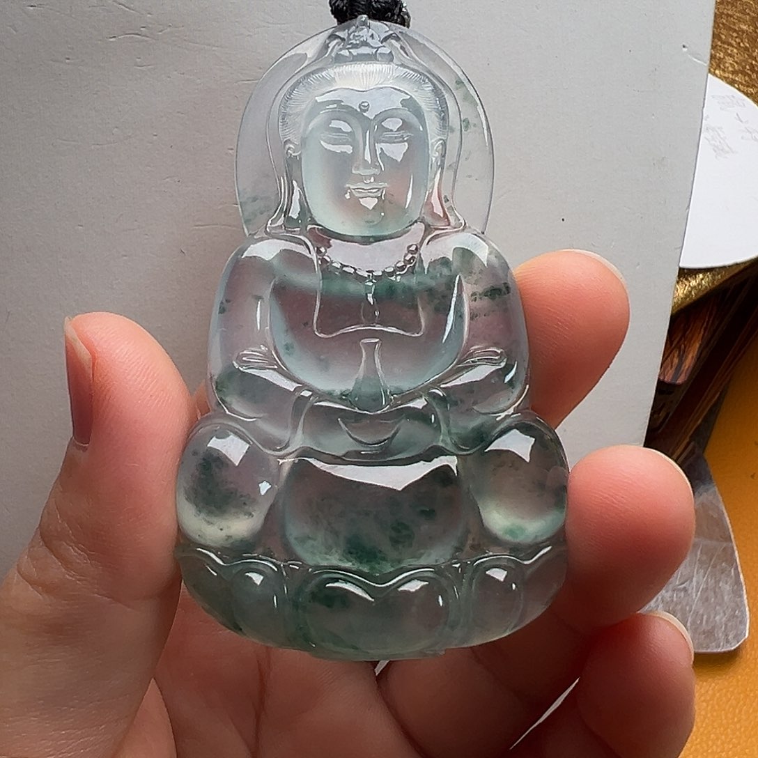 未镶嵌手链翡翠H****?高冰飘花观音