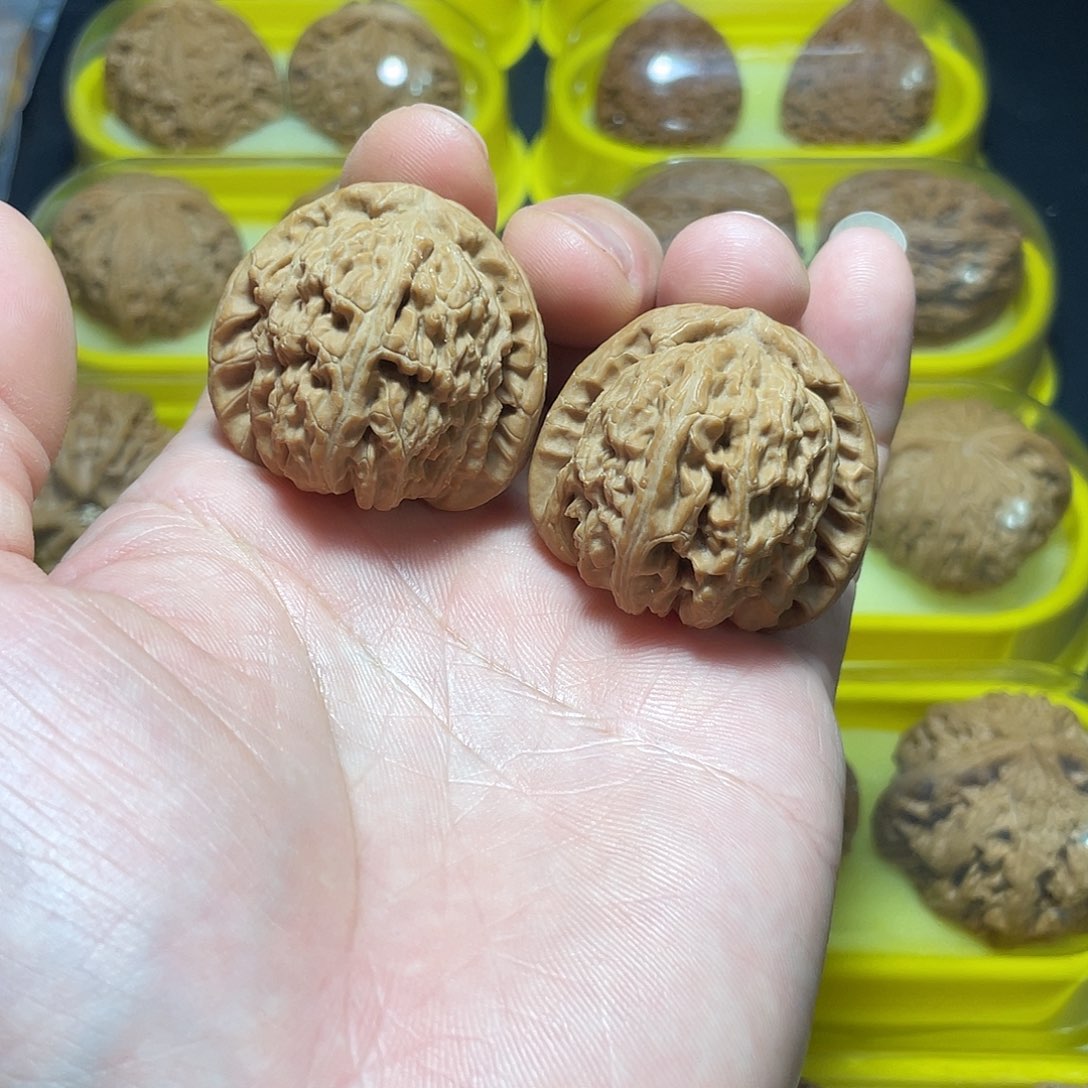 把件文玩核桃38尺三角全品白狮子