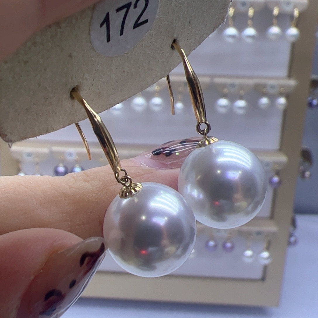 淡水珍珠耳饰18K金镶嵌