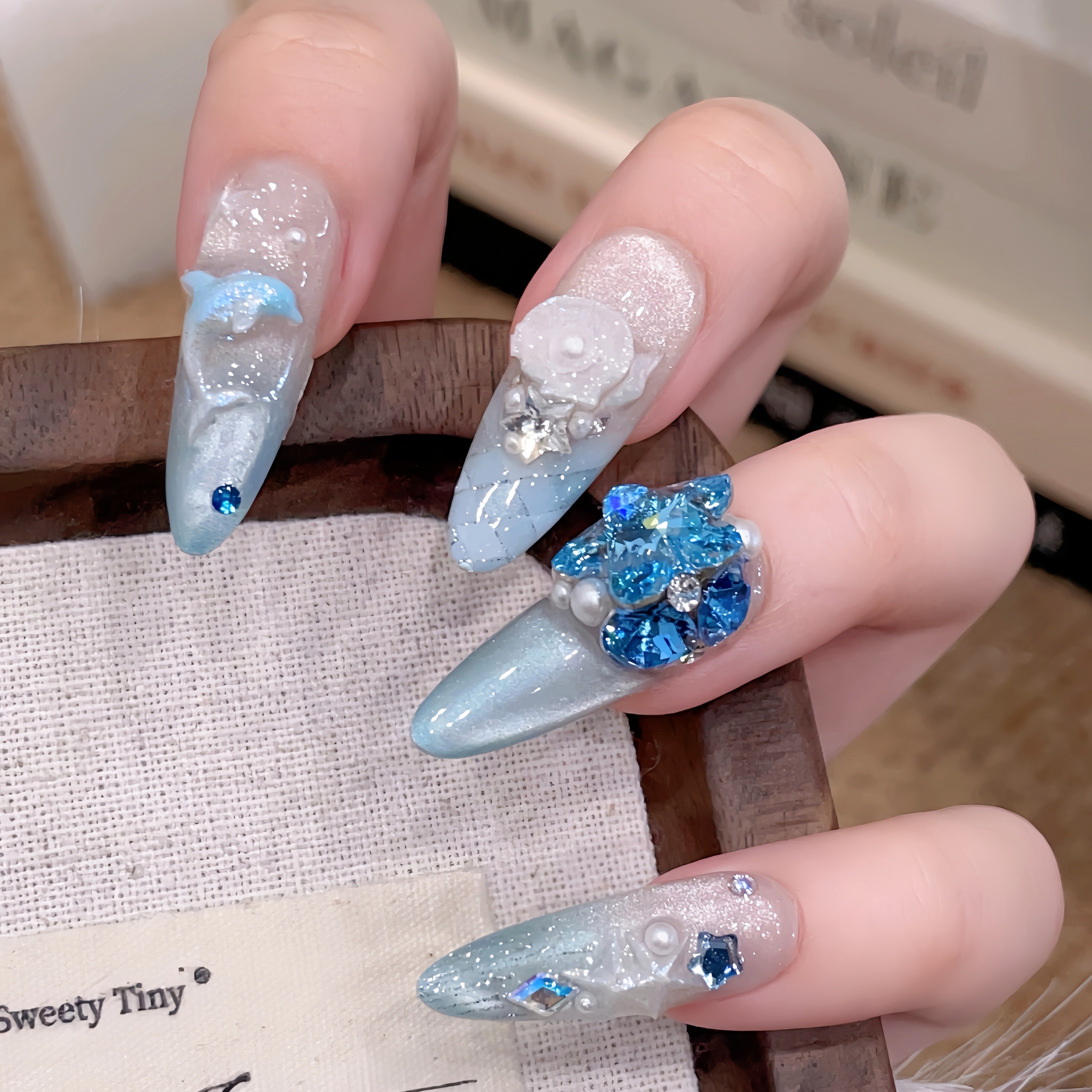 【海螺湾】Ukulele设计高级感大海星海螺手工海洋元素穿戴甲