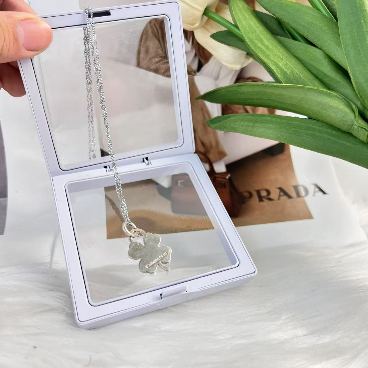 95新 Tiffany & Co./蒂芙尼 蒂芙c1569尼叶子项链