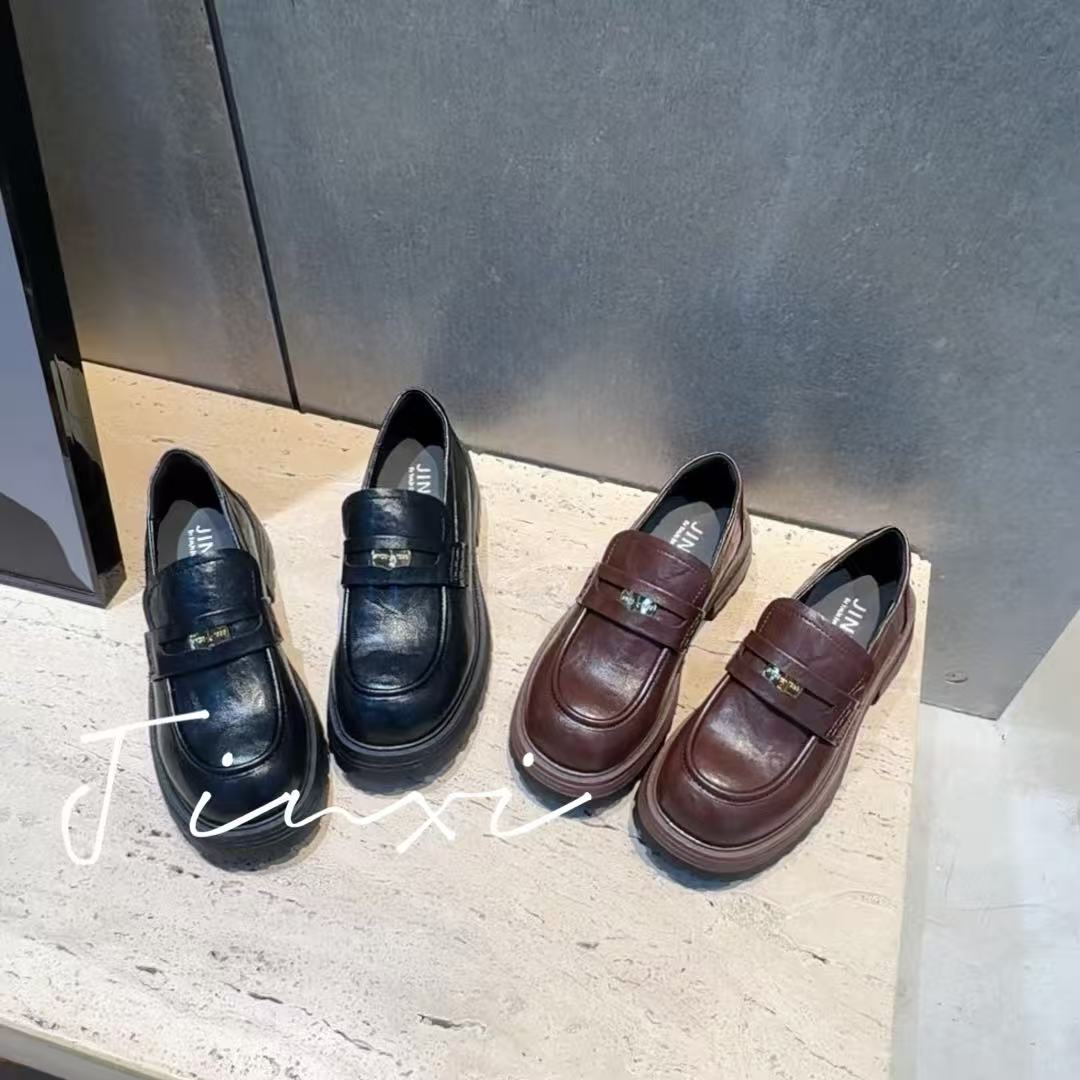 小金币厚底懒人一脚蹬乐福单鞋-HGX251108