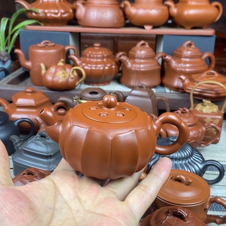 紫砂茶壶莲子150cc原矿赵庄朱泥特价