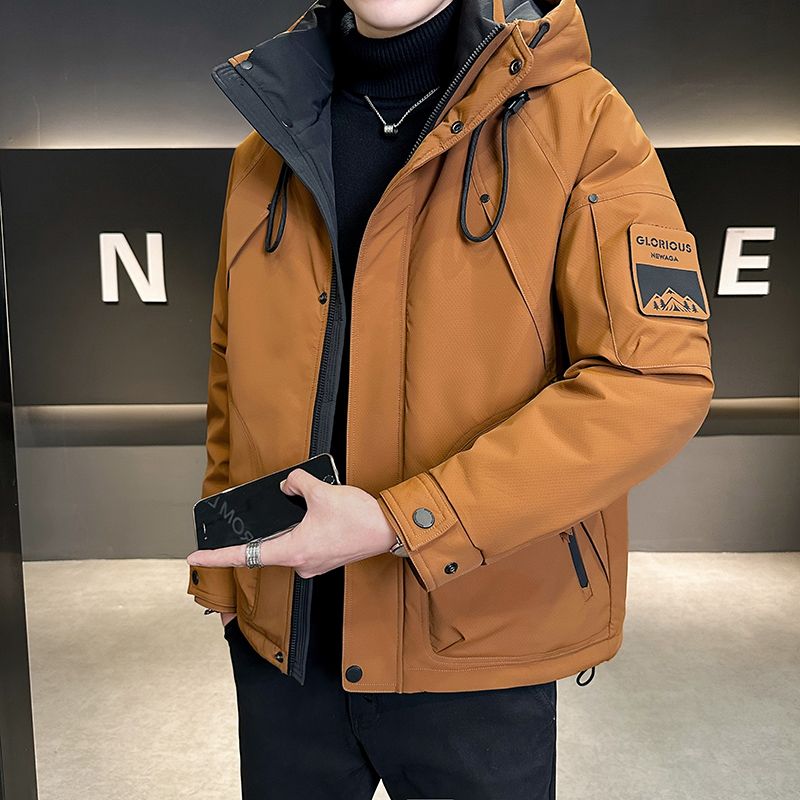 冬季加厚新款潮牌高级感休闲防寒服连帽工装外套8959