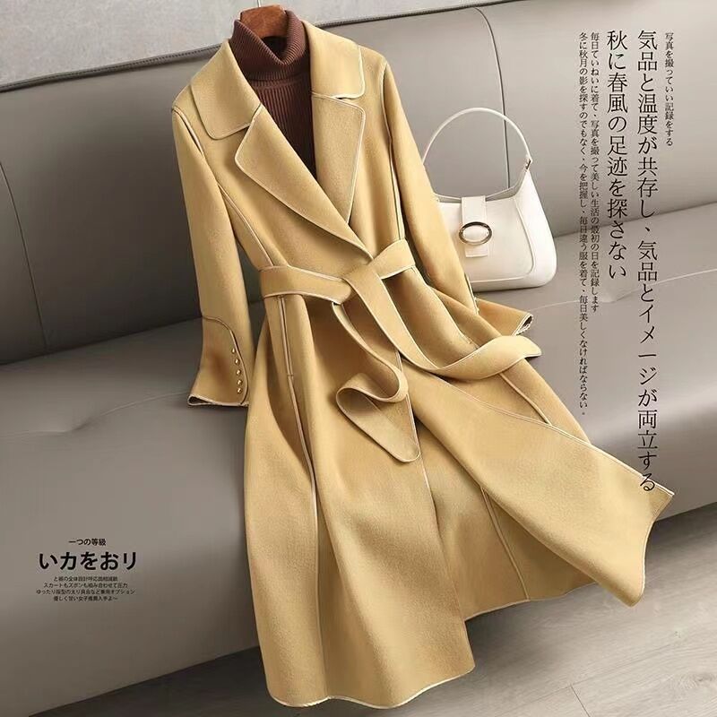 【专柜推荐】气质时尚百搭显瘦秋冬休闲遮肉宽松砕轻奢长款双面大衣