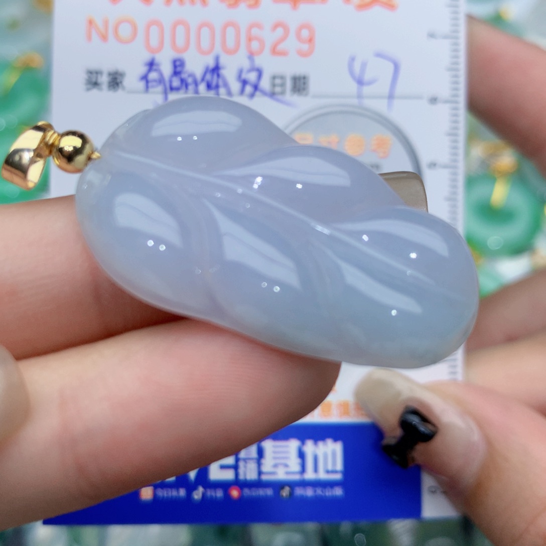 翡翠未镶嵌颈饰叶子