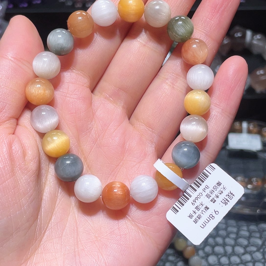 水晶手链未镶嵌兔毛手链，晶体通透